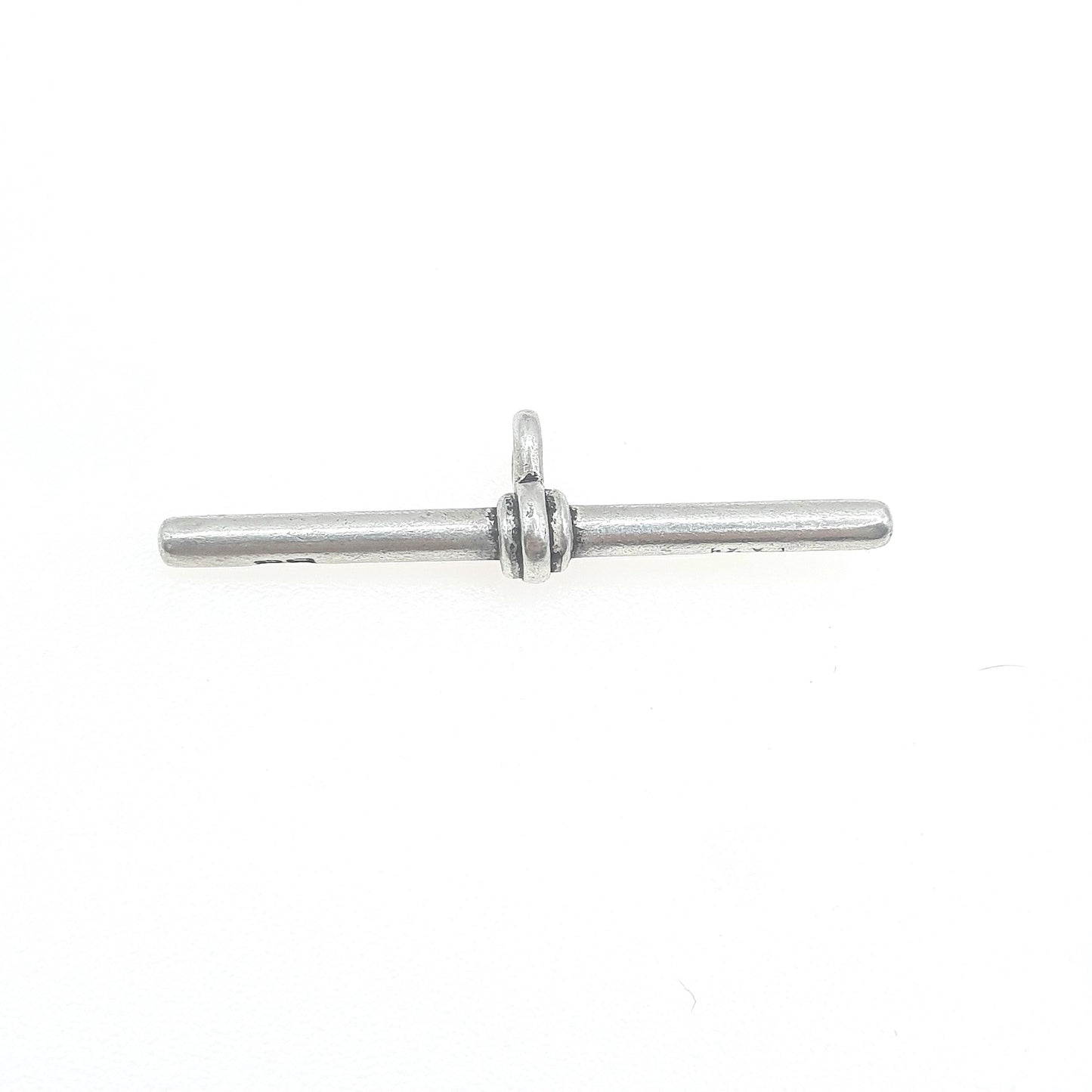 Antique Sterling Silver T Bar Pendant Fob Albert Chain Charm Necklace Vintage Mens Womens Jewelry Jewellery