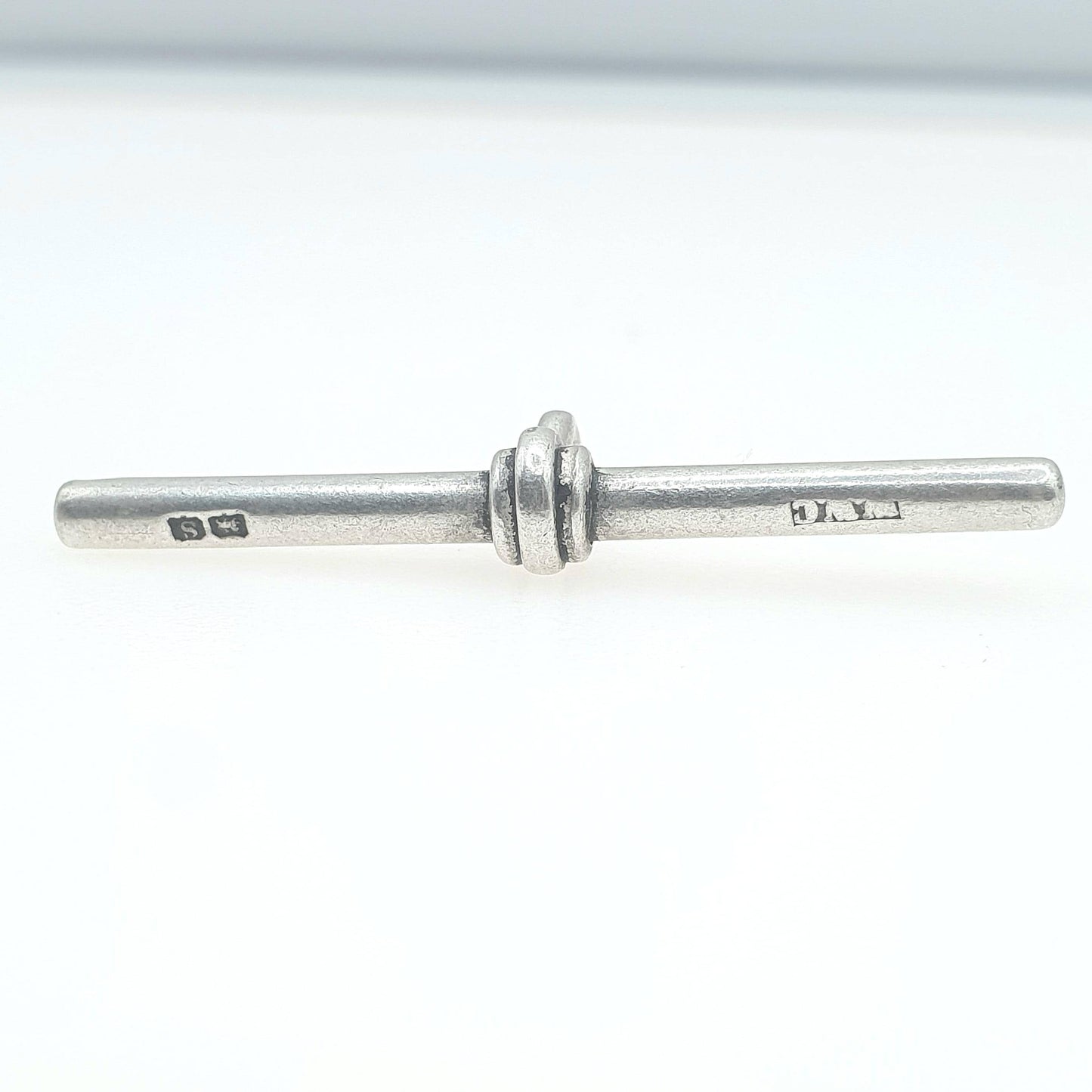 Antique Sterling Silver T Bar Pendant Fob Albert Chain Charm Necklace Vintage Mens Womens Jewelry Jewellery