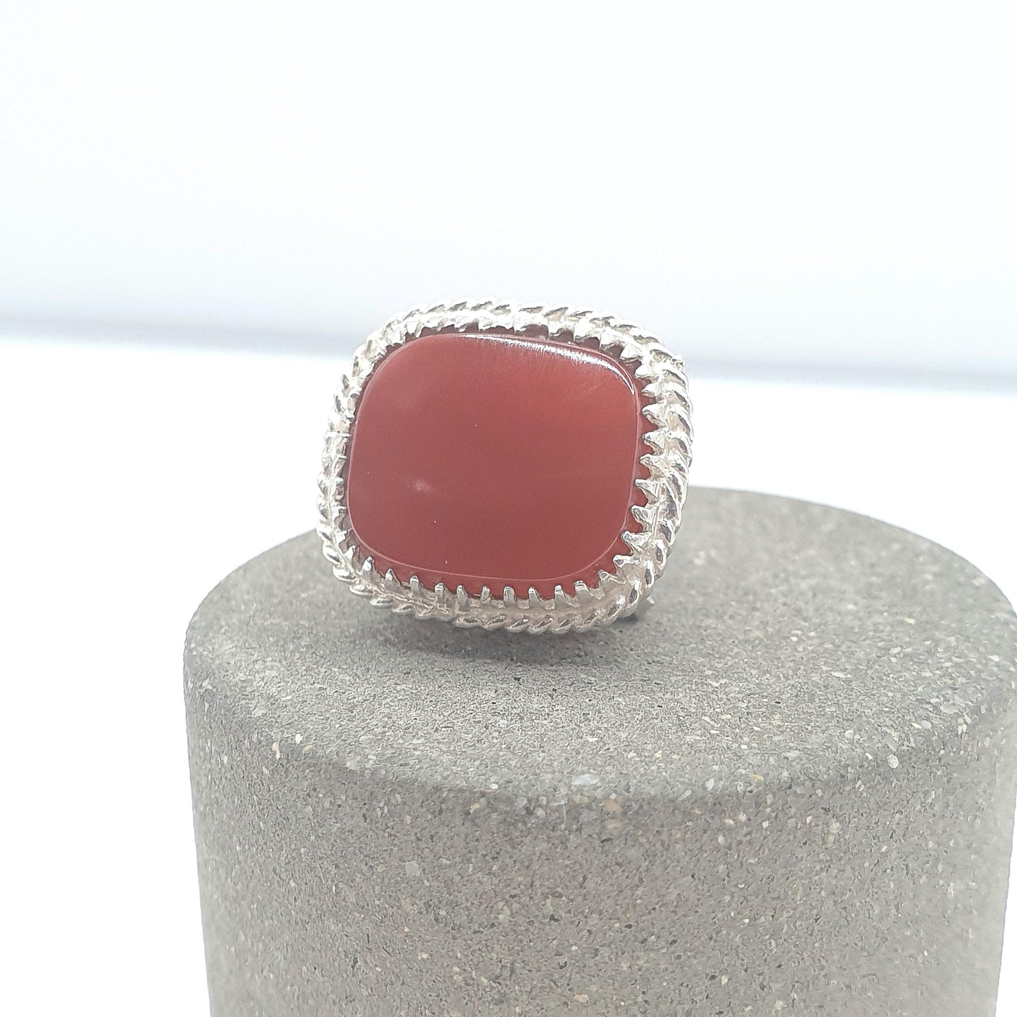 Vintage Solid Silver Carnelian Fob Necklace Pendant Victorian Revival Genuine Gemstone Mens Womens Jewelry Jewellery