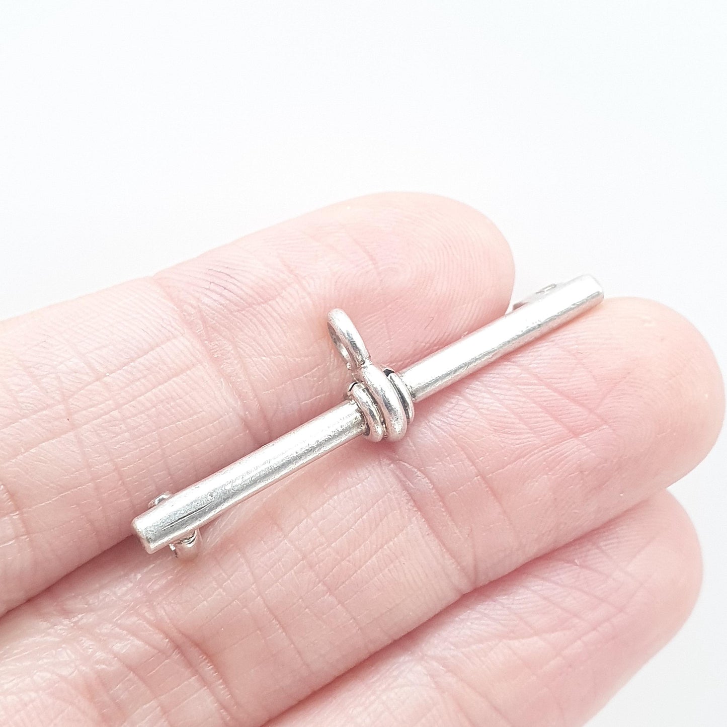Antique Solid Silver T Bar Fob Brooch Pin Nurse Fob Albert Chain Genuine Vintage Unisex Mens Womens Jewelry Jewellery