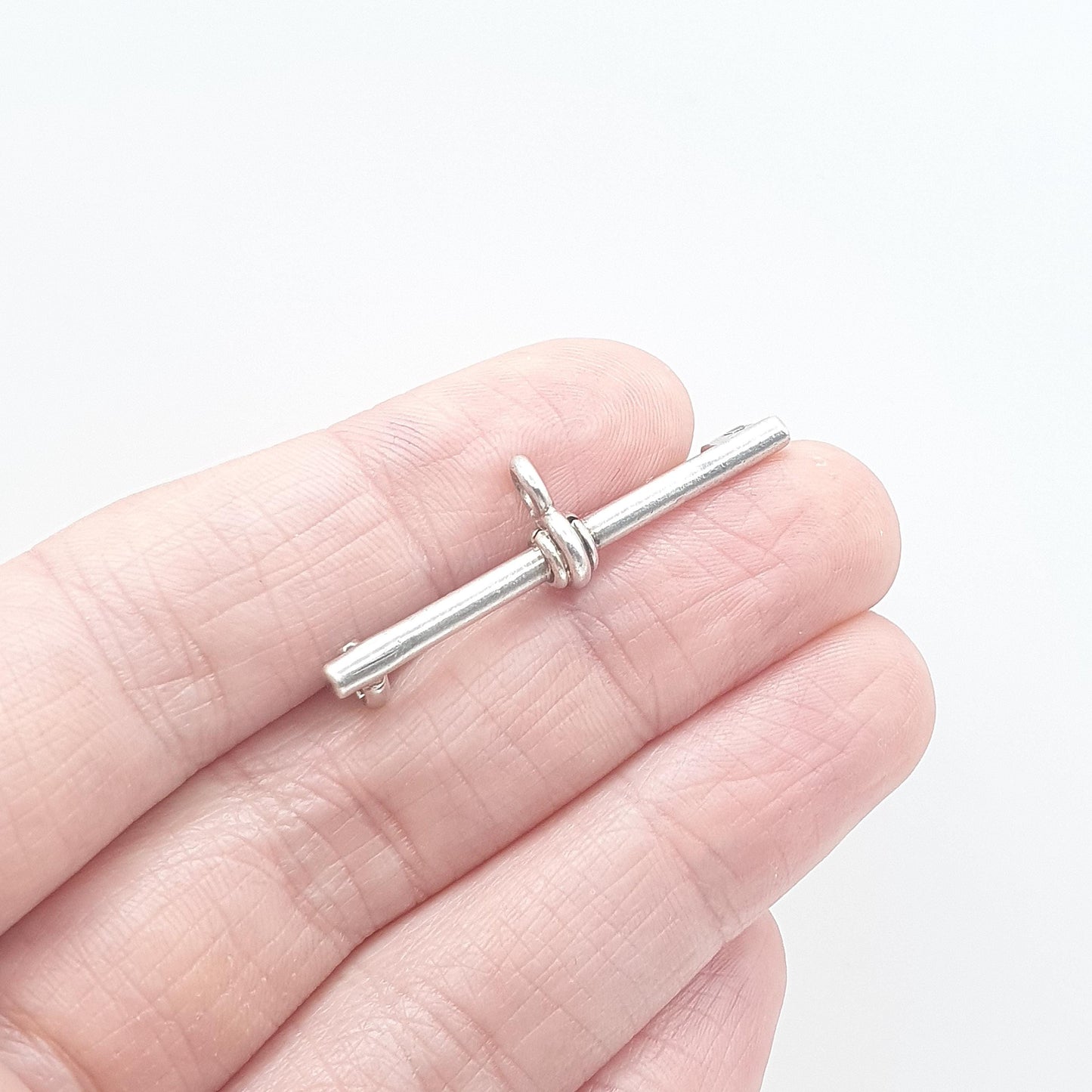 Antique Solid Silver T Bar Fob Brooch Pin Nurse Fob Albert Chain Genuine Vintage Unisex Mens Womens Jewelry Jewellery