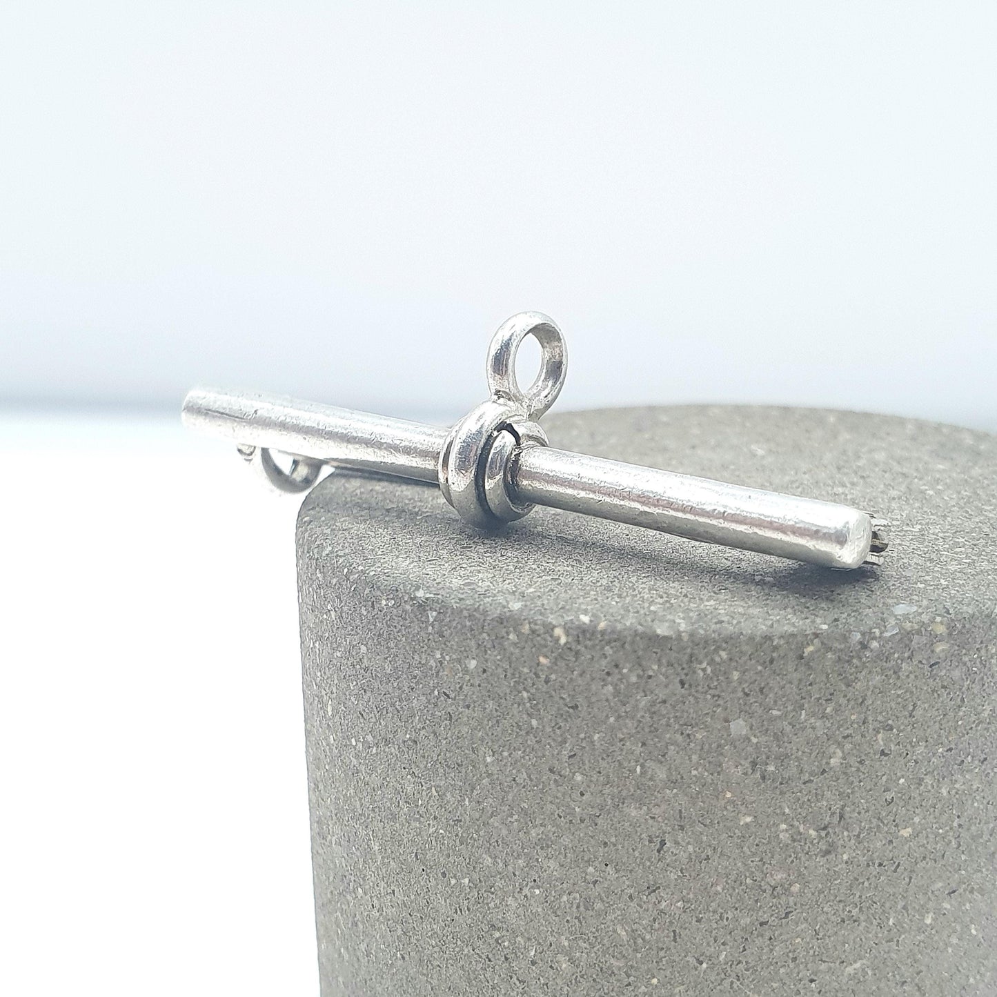 Antique Solid Silver T Bar Fob Brooch Pin Nurse Fob Albert Chain Genuine Vintage Unisex Mens Womens Jewelry Jewellery