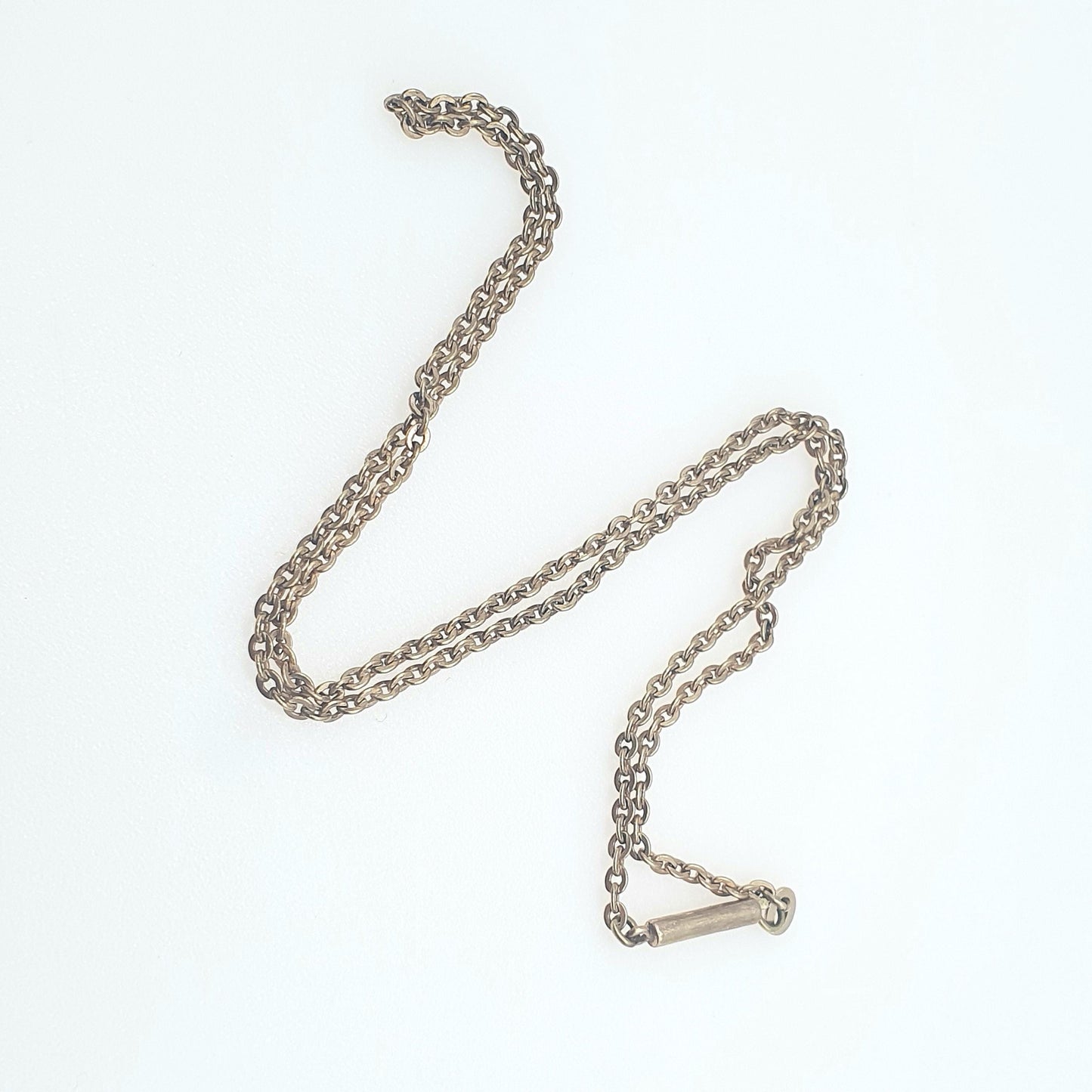 Antique Rose Rolled Gold Chain Necklace Cable Trace Link Gold Filled 46cm 18.1" 4.42g Vintage Mens Womens