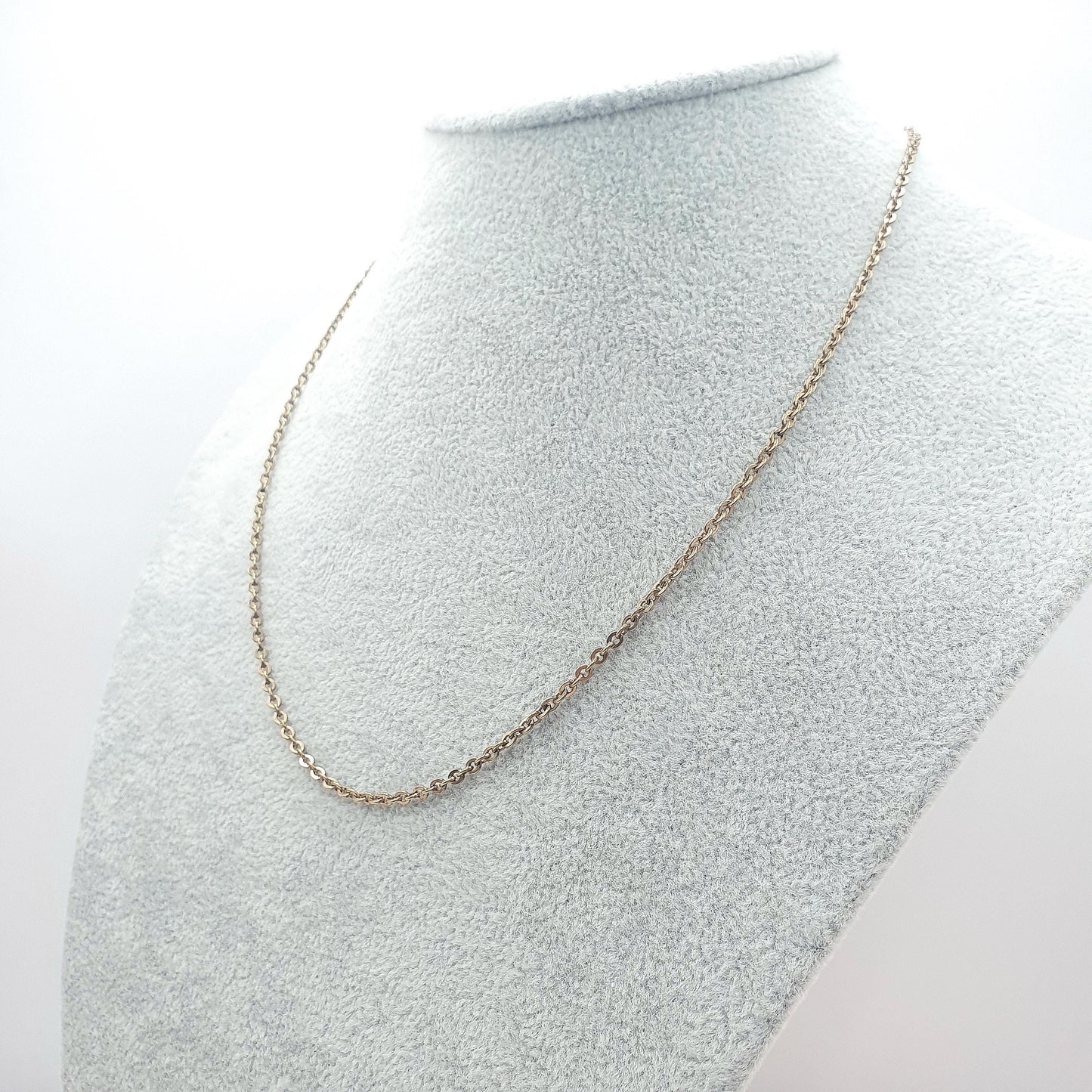 Antique Rose Rolled Gold Chain Necklace Cable Trace Link Gold Filled 46cm 18.1" 4.42g Vintage Mens Womens