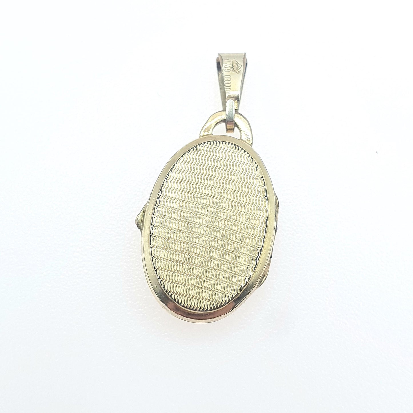 Vintage Rolled Gold Crucifix Cross Locket Pendant Necklace Mother of Pearl Oval Picture Photo Gold Filled Jewelry Jewellery