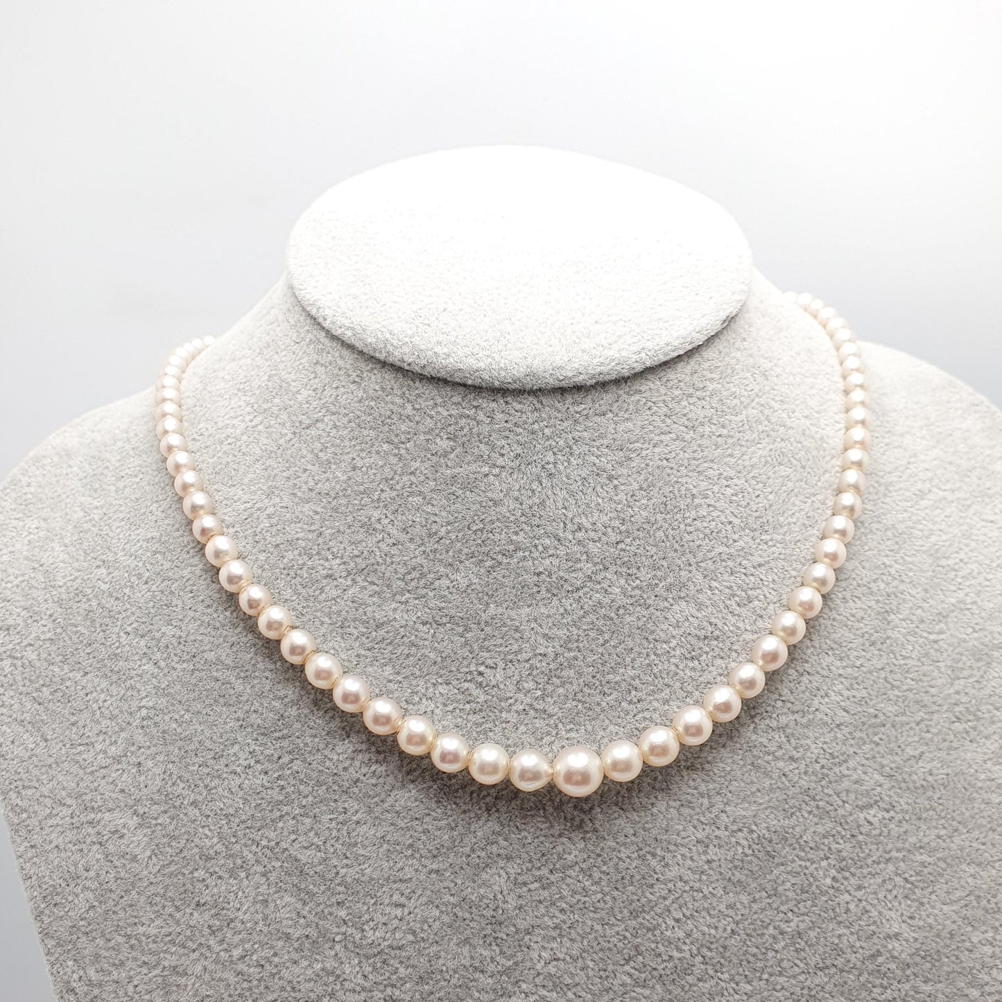Antique 9ct 9k Cultured Pearl Necklace Gold Clasp 41cm 13.98g Vintage Solid 375 Genuine Real Pearls Jewelry Jewellery