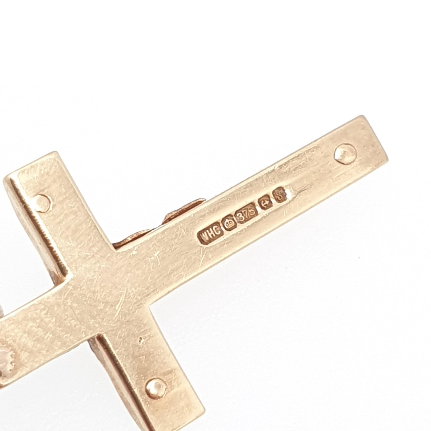Vintage 9k 9ct Gold Jesus On The Cross Crucifix Necklace Pendant Charm Christian Catholic Solid 375 Religious Mens Womens Jewelry Jewellery