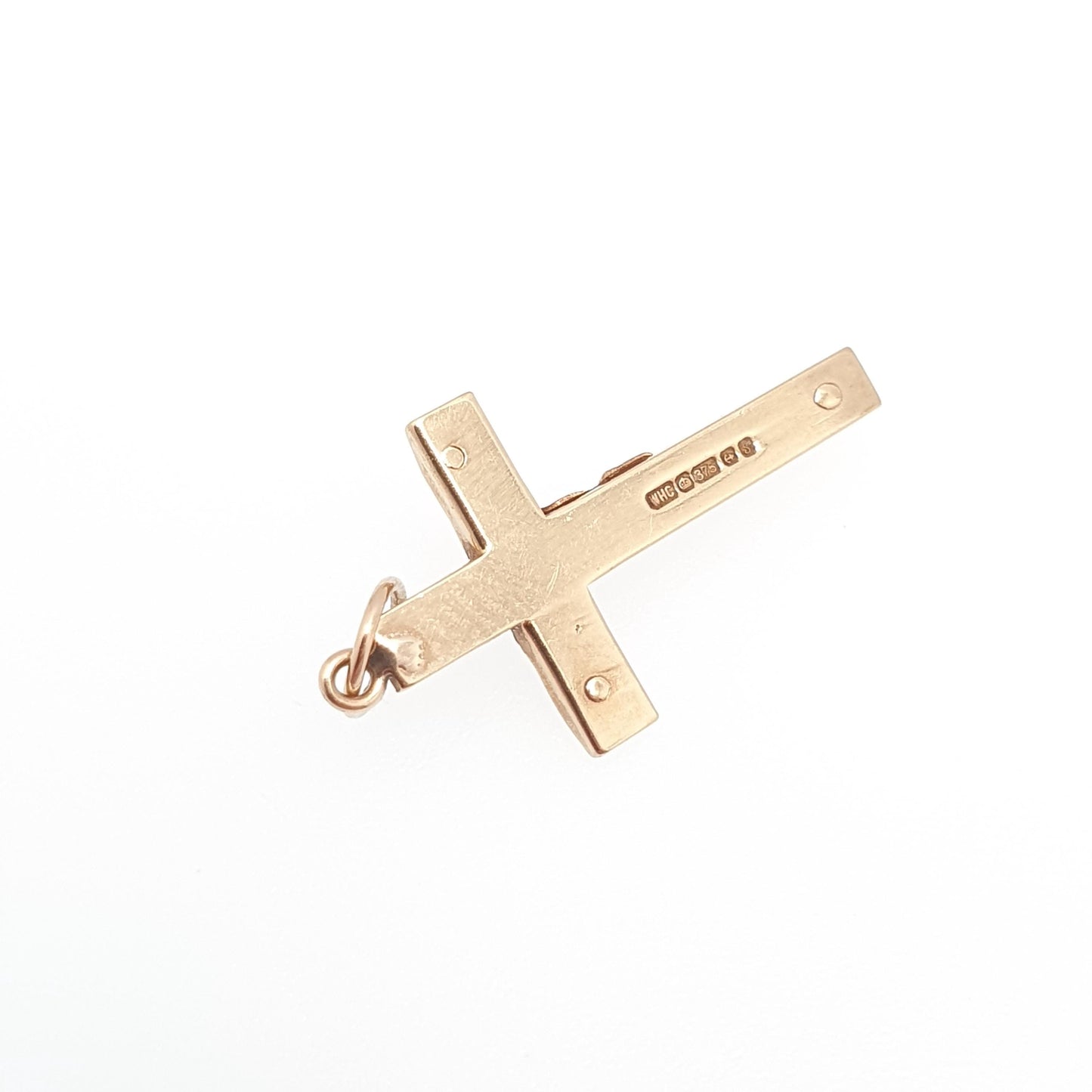 Vintage 9k 9ct Gold Jesus On The Cross Crucifix Necklace Pendant Charm Christian Catholic Solid 375 Religious Mens Womens Jewelry Jewellery