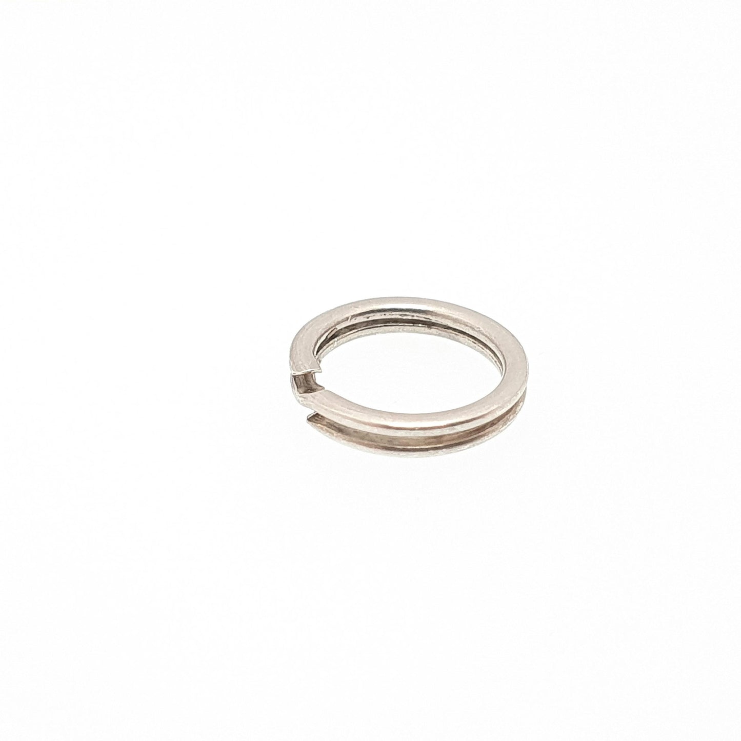 Antique Solid Silver Split Ring Victorian Genuine 1800s 7.2mm Plain Smooth Authentic Vintage Jewelry Fastenings Jewellery Findings