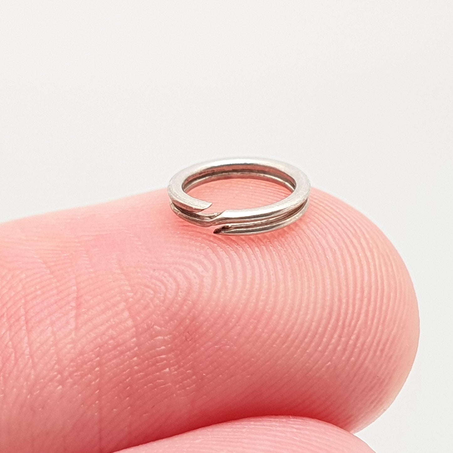Antique Solid Silver Split Ring Victorian Genuine 1800s 7.2mm Plain Smooth Authentic Vintage Jewelry Fastenings Jewellery Findings