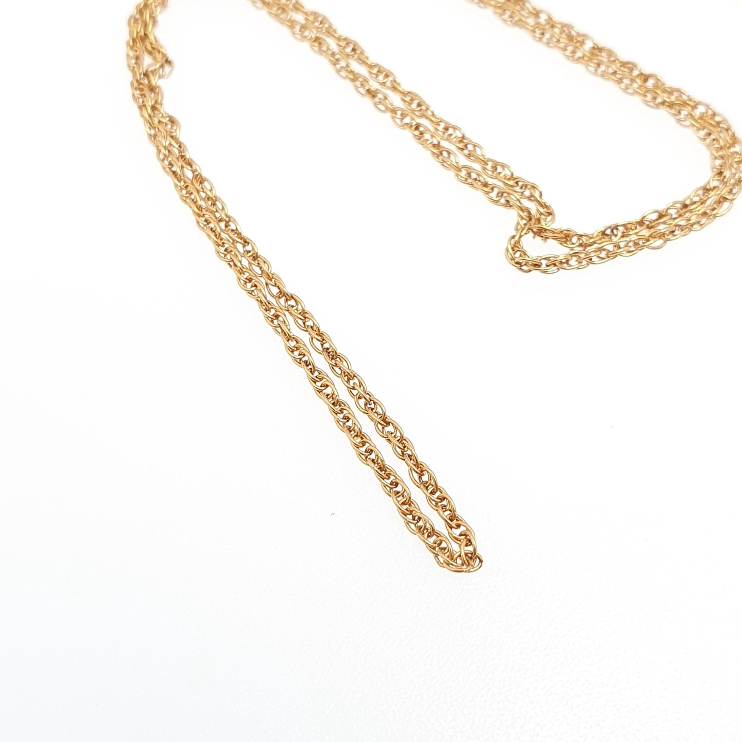 Vintage 9k 9ct Gold Chain Necklace Rope Link 40cm 15.7" 1.50g Solid 9kt 375 Helix Twist Mens Womens Jewelry