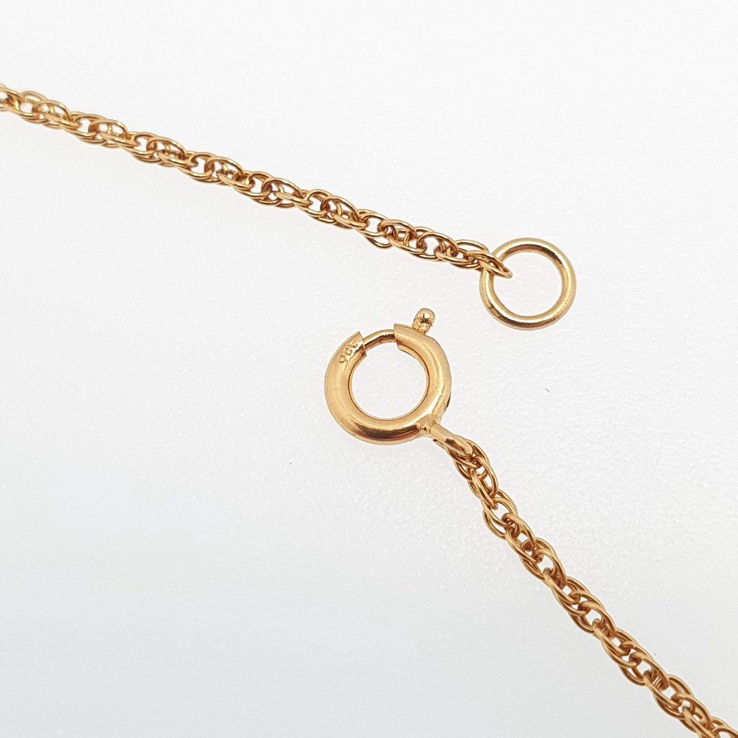 Vintage 9k 9ct Gold Chain Necklace Rope Link 40cm 15.7" 1.50g Solid 9kt 375 Helix Twist Mens Womens Jewelry