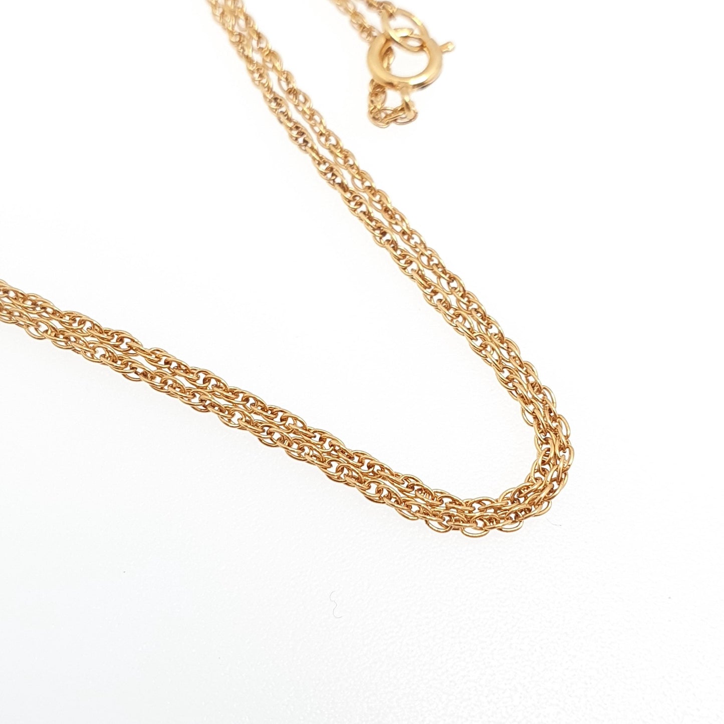 Vintage 9k 9ct Gold Chain Necklace Rope Link 40cm 15.7" 1.50g Solid 9kt 375 Helix Twist Mens Womens Jewelry