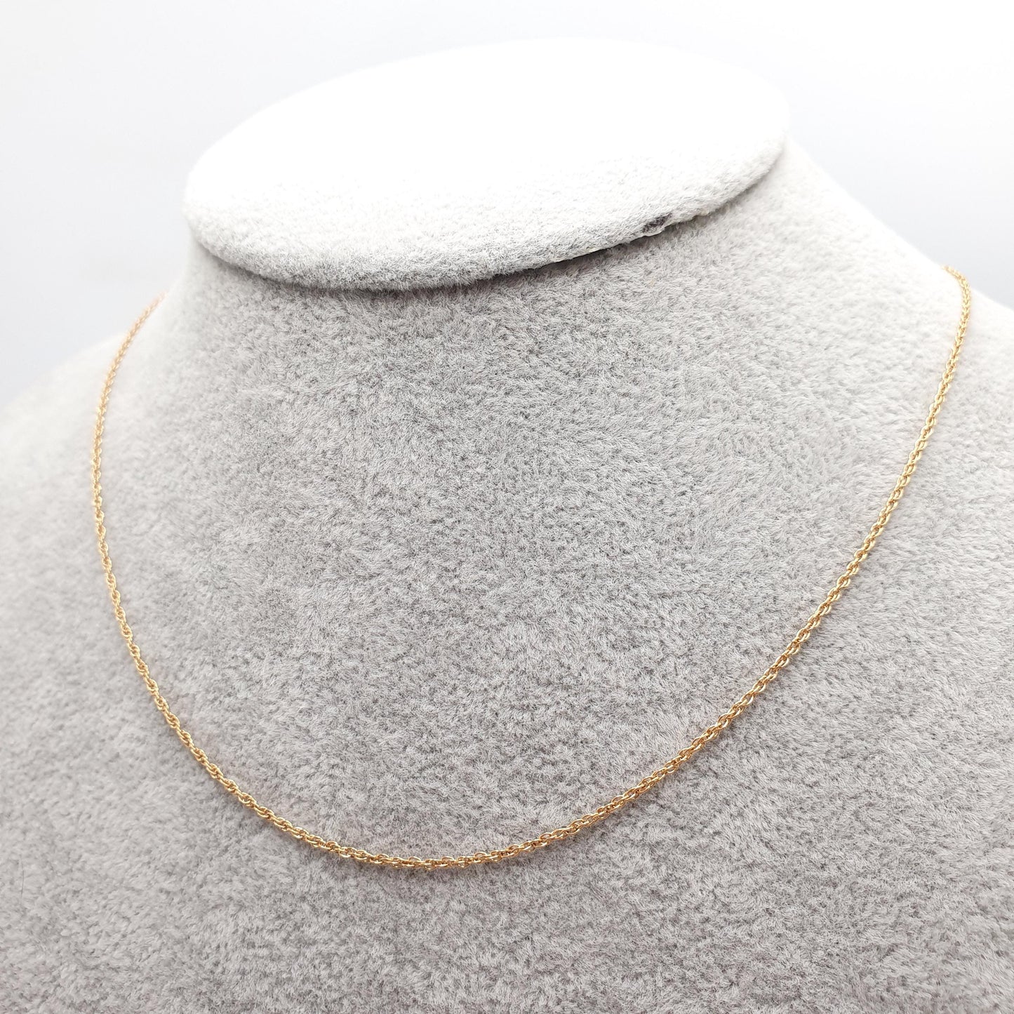 Vintage 9k 9ct Gold Chain Necklace Rope Link 40cm 15.7" 1.50g Solid 9kt 375 Helix Twist Mens Womens Jewelry