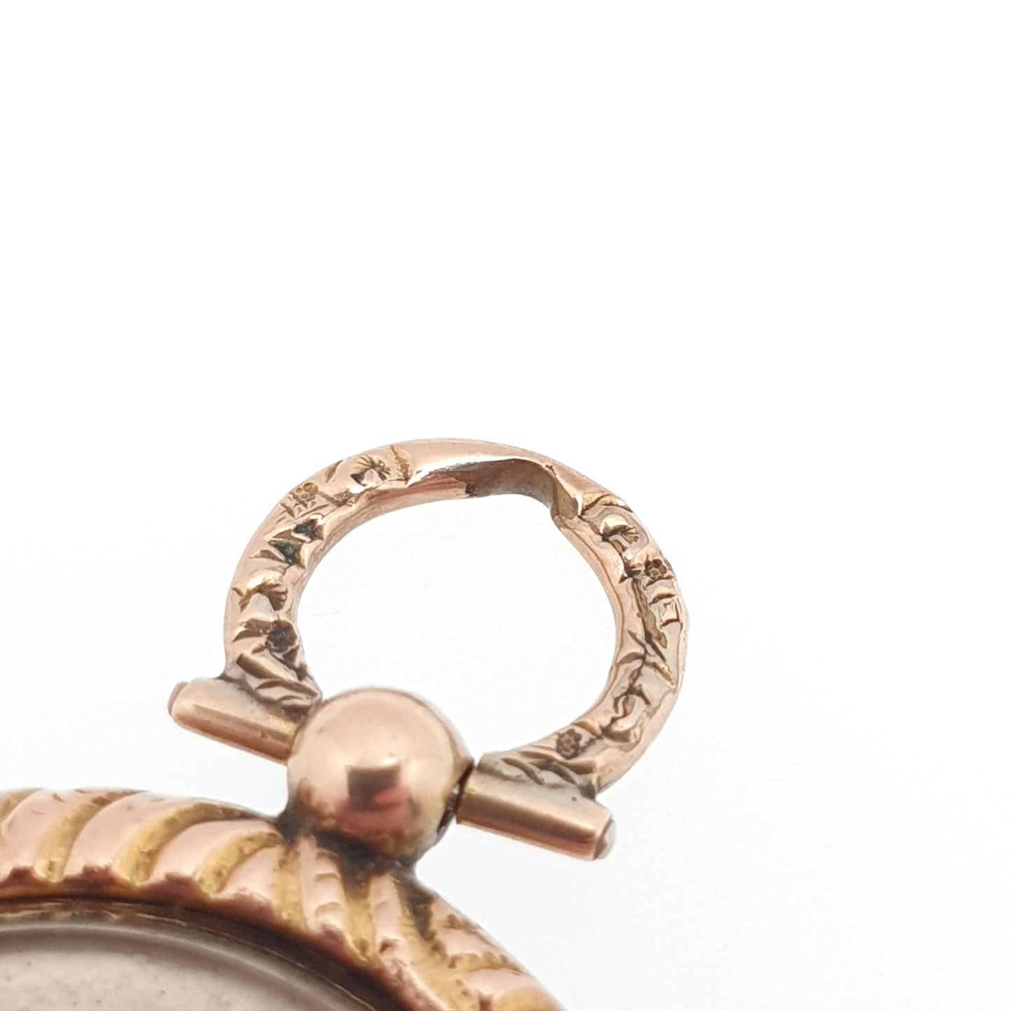 Antique Victorian 9ct 9k Gold Locket Necklace Pendant Pocket Watch Style Chased Border Solid Picture Jewelry Jewellery
