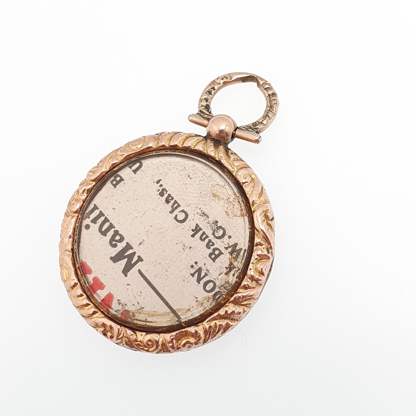 Antique Victorian 9ct 9k Gold Locket Necklace Pendant Pocket Watch Style Chased Border Solid Picture Jewelry Jewellery