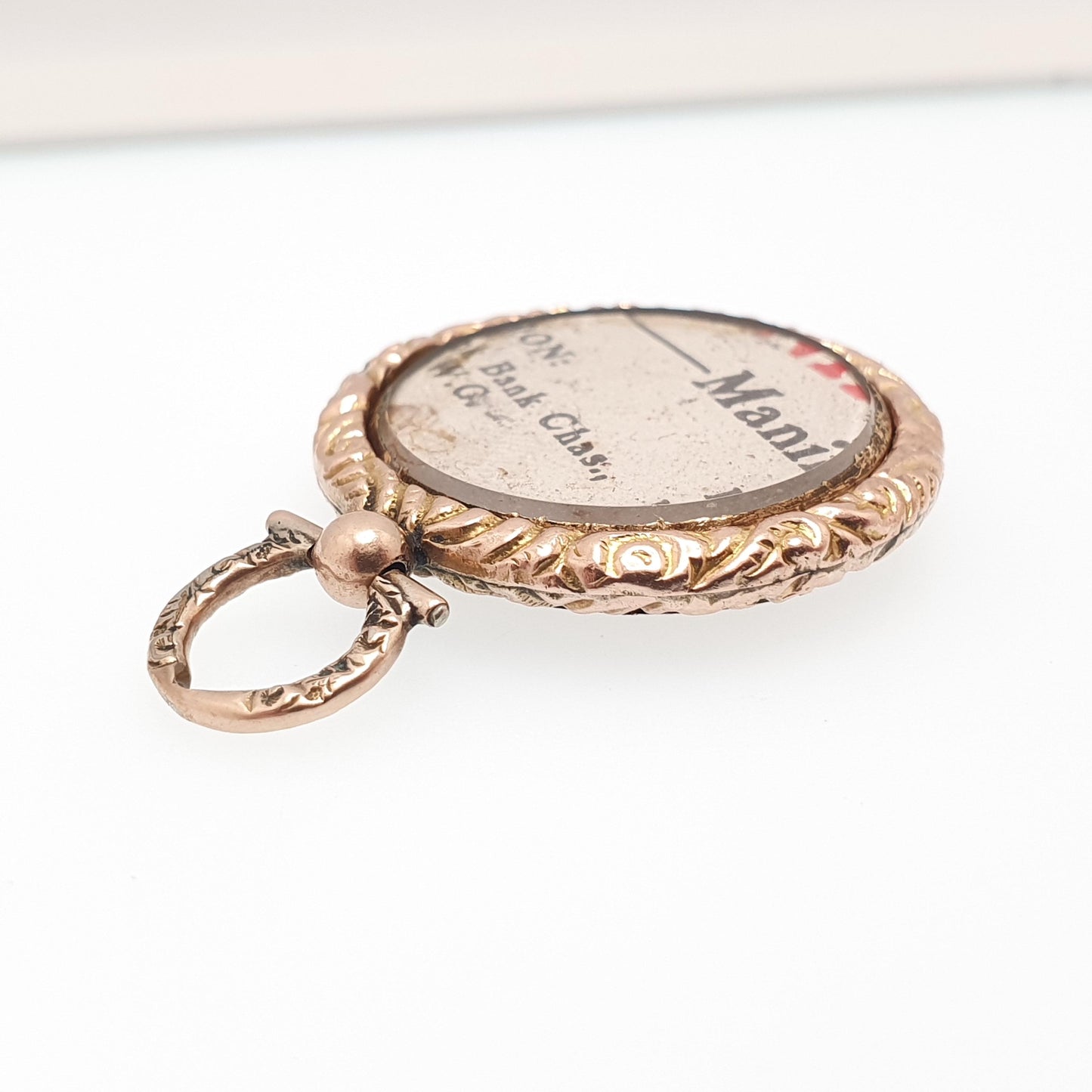 Antique Victorian 9ct 9k Gold Locket Necklace Pendant Pocket Watch Style Chased Border Solid Picture Jewelry Jewellery