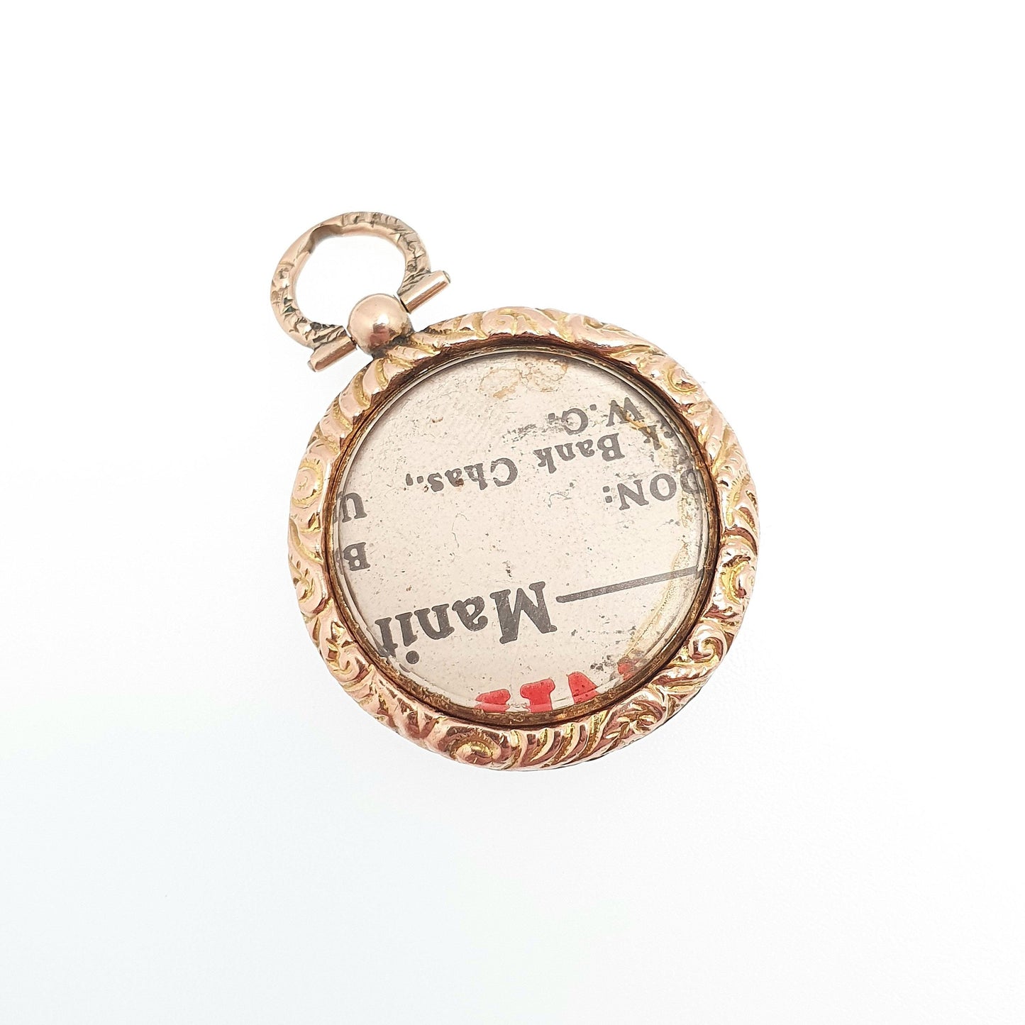 Antique Victorian 9ct 9k Gold Locket Necklace Pendant Pocket Watch Style Chased Border Solid Picture Jewelry Jewellery
