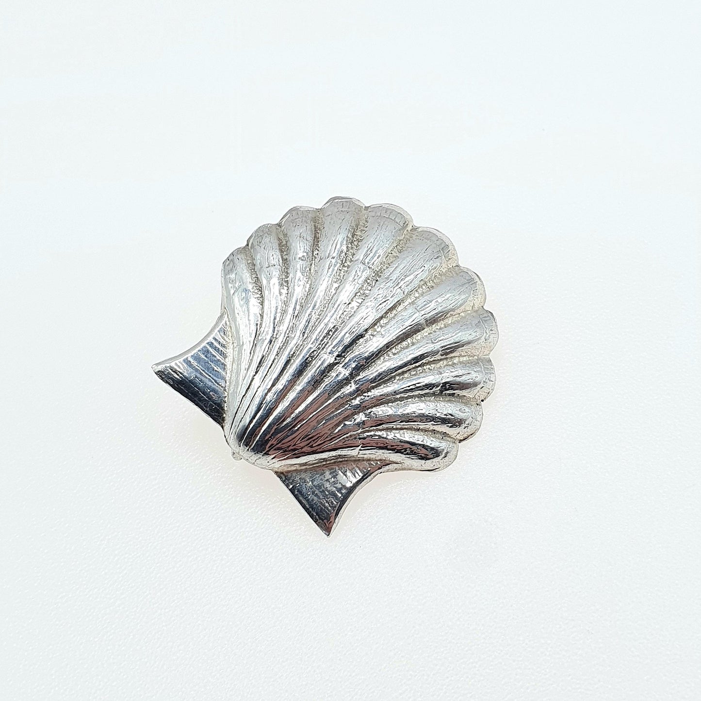 Vintage Sterling Silver Seashell Brooch Naturalisitc Nautical Ocean 925 Mermaid Clam Jewelry Womens Jewellery
