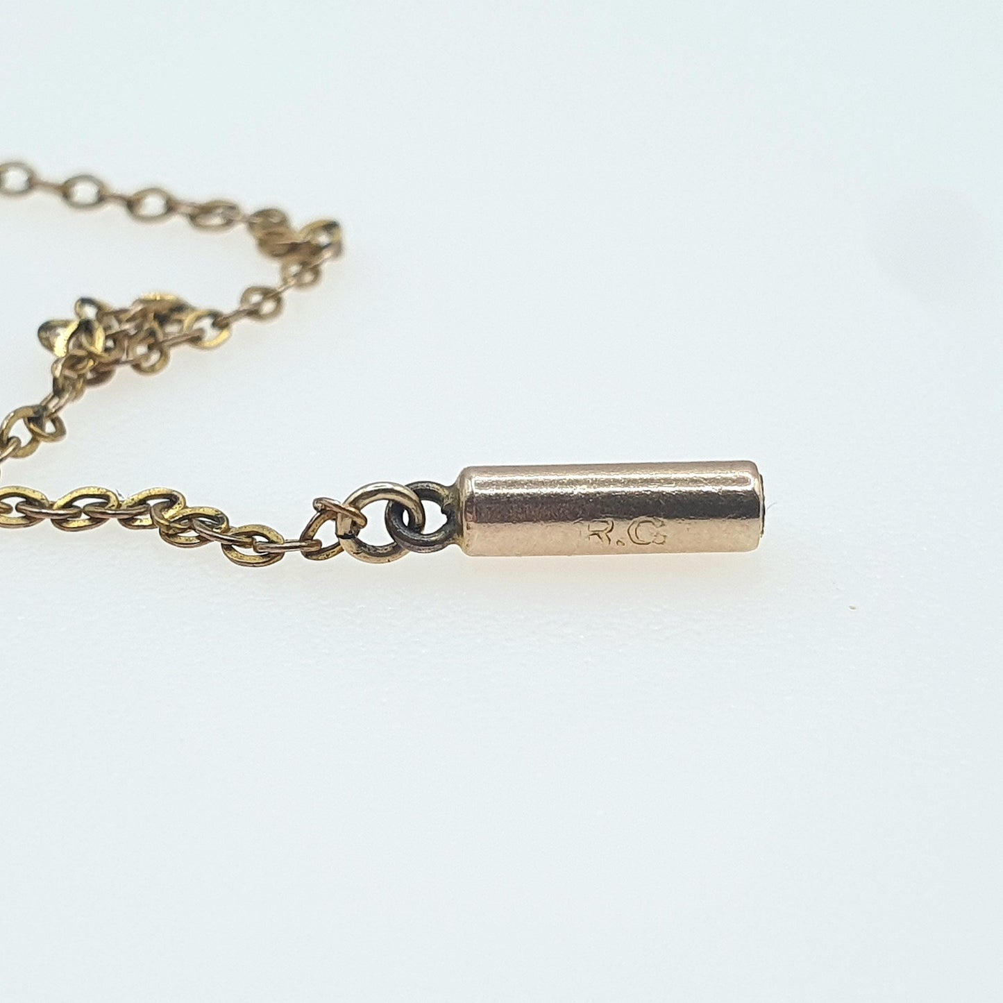 Antique Rolled Gold Cable Link Chain Necklace Trace Link 1.11g 43cm Gold Filled Vintage Mens Unisex Womens Jewelry Jewellery