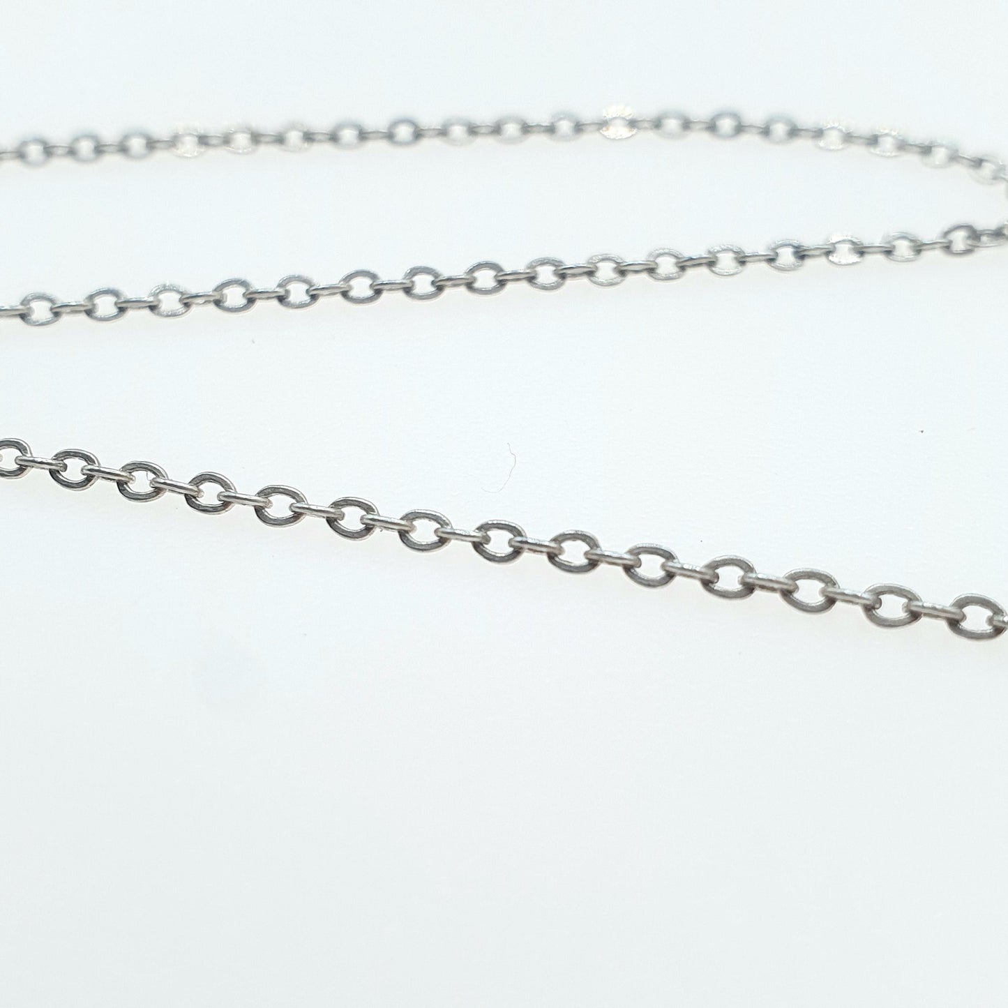 Antique Victorian Sterling Silver Cable Link Chain Necklace 1.77g 41cm Art Nouveau Clasp Trace Link Vintage Jewelry Jewellery