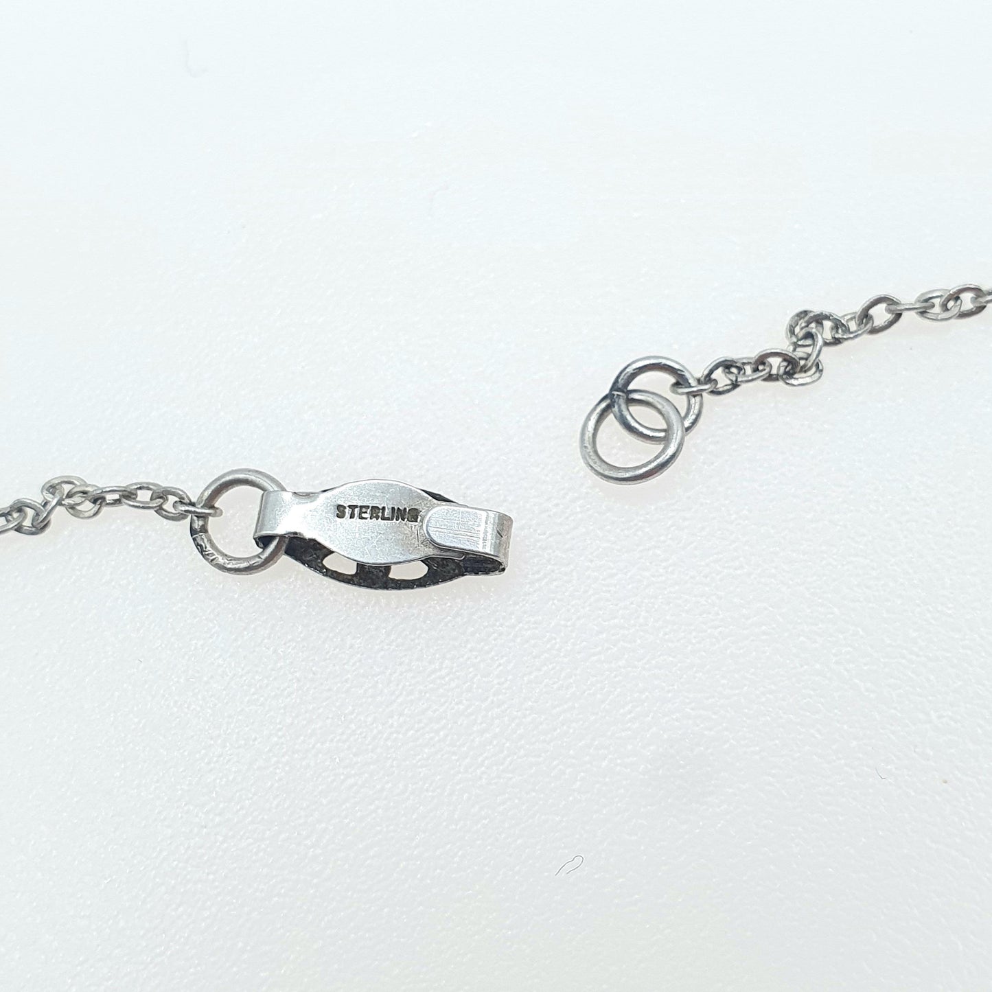 Antique Victorian Sterling Silver Cable Link Chain Necklace 1.77g 41cm Art Nouveau Clasp Trace Link Vintage Jewelry Jewellery
