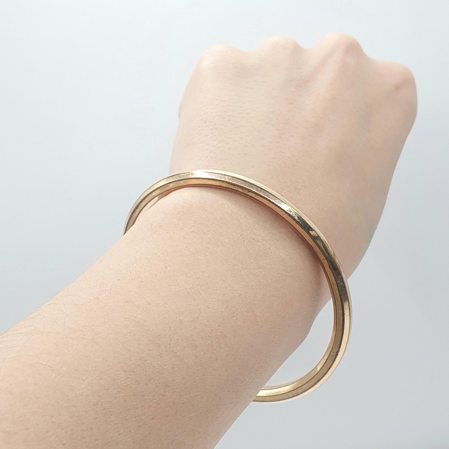 RESERVED/SOLD DON Antique Victorian Rolled Rose Gold Slave Bangle Bracelet Gold Filled Faceted Womens Ladies Jewelry Retro Jewellery Unisex