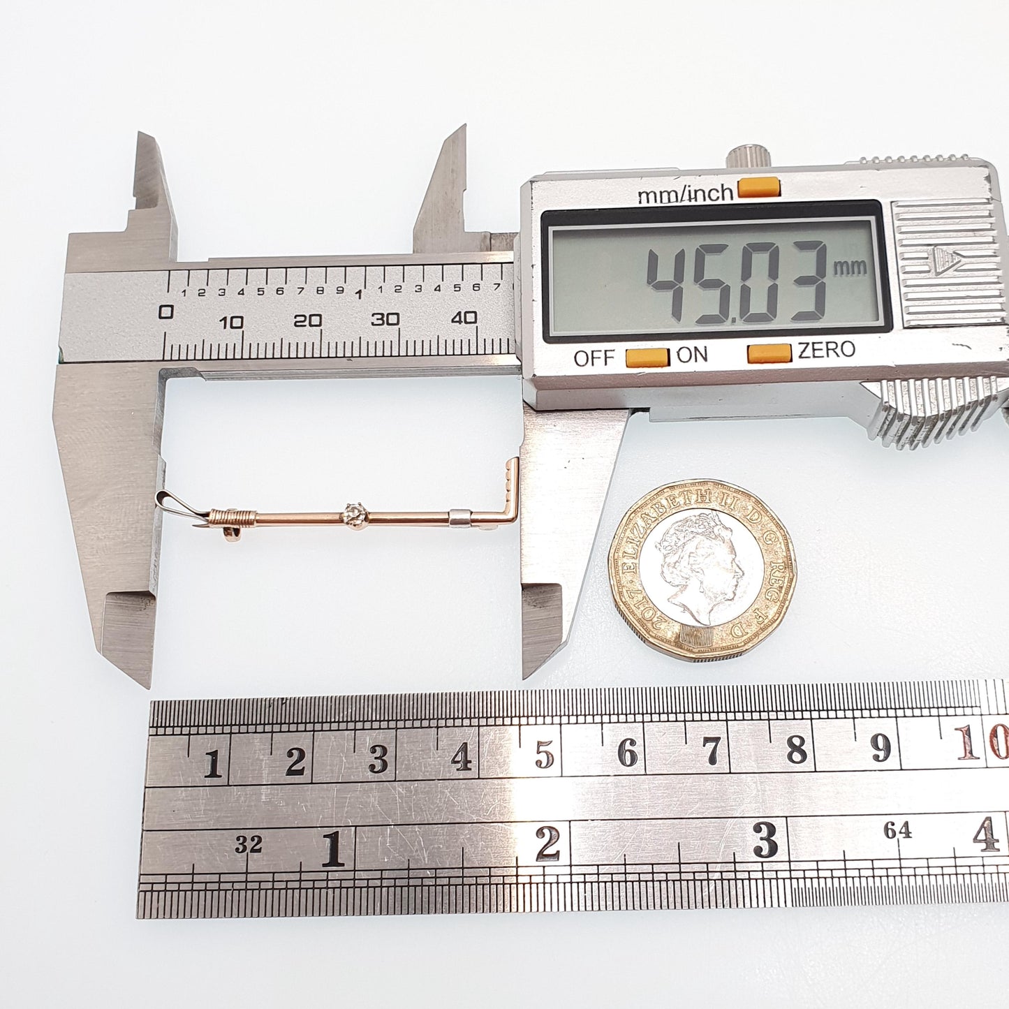 Antique 14kt 14k Gold Diamond Riding Crop Brooch Pin Victorian Solid 585 Old Cut Gemstone Horse Riding Jewelry Jewellery