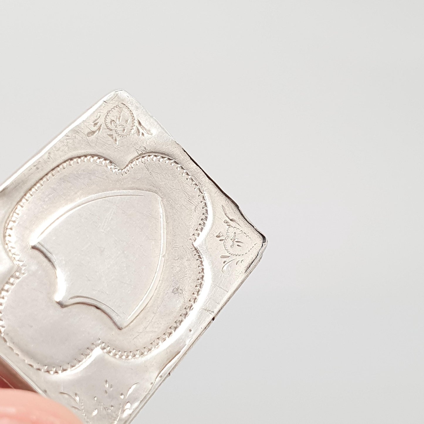 Antique Sterling Silver Locket Rectangular 1900 Hallmarked Solid 925 Shield Front Pendant Photo Vintage Jewelry Jewellery