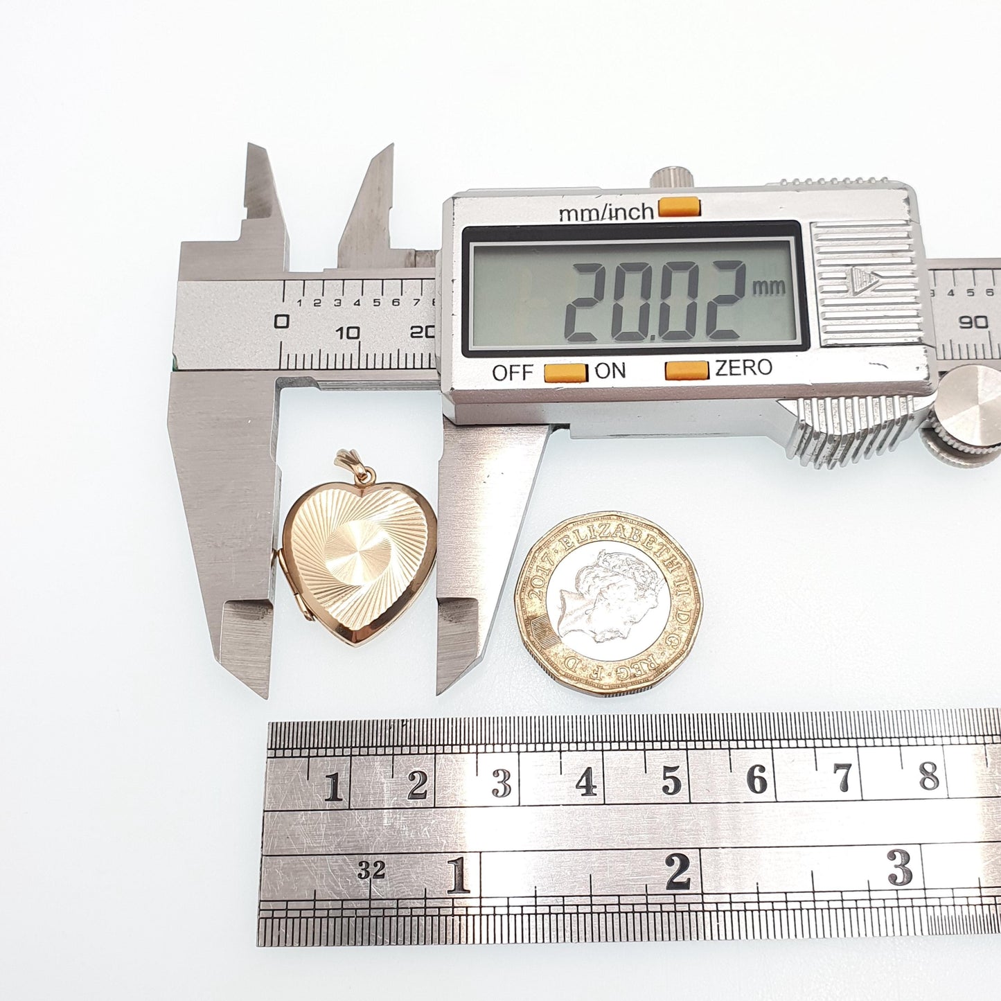 Old Vintage 9ct Gold Heart Locket Gyroscope Solid 9k 375 Pendant Small Cute Fine Estate Gift Back & Front Necklace Jewelry Womens Jewellery