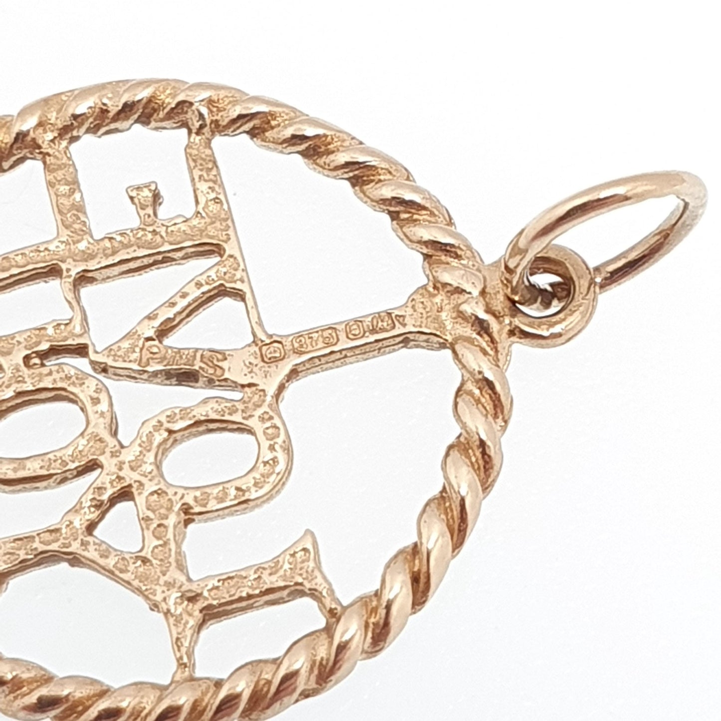 Vintage 9ct Gold I LOVE YOU Charm Pendant Solid 9k 375 Bracelet Necklace Hallmark Gift Romantic Womens Jewelry Jewellery