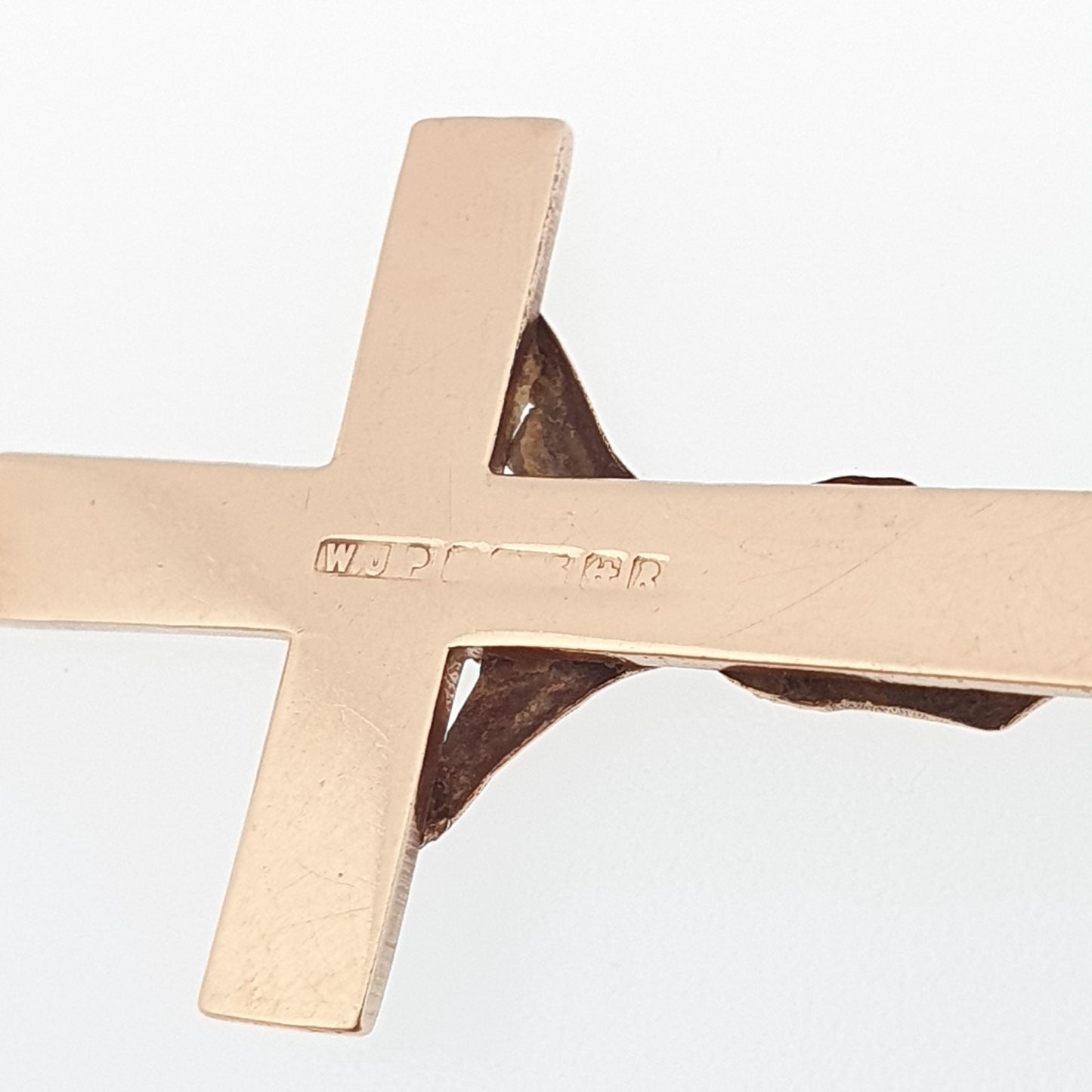 Vintage 9k 9ct Gold Jesus On The Cross Crucifix Necklace Pendant 1966 Hallmark Solid 375 Christian Religious Mens Womens Jewelry Jewellery