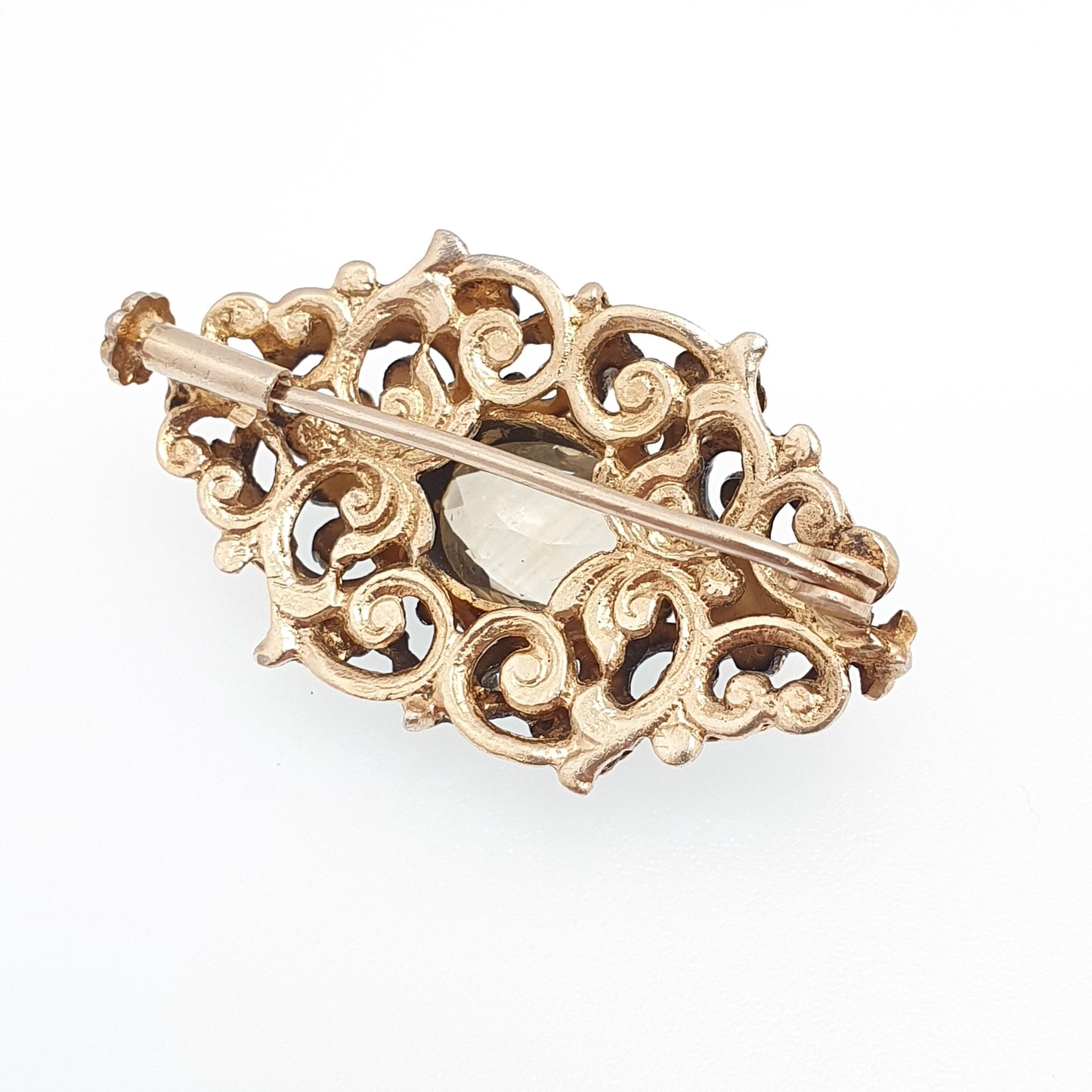 Antique Austro Hungarian Solid Silver Citrine Brooch Victorian Seed Pearl Enamel Genuine Gold Vermeil Gemstone Vintage