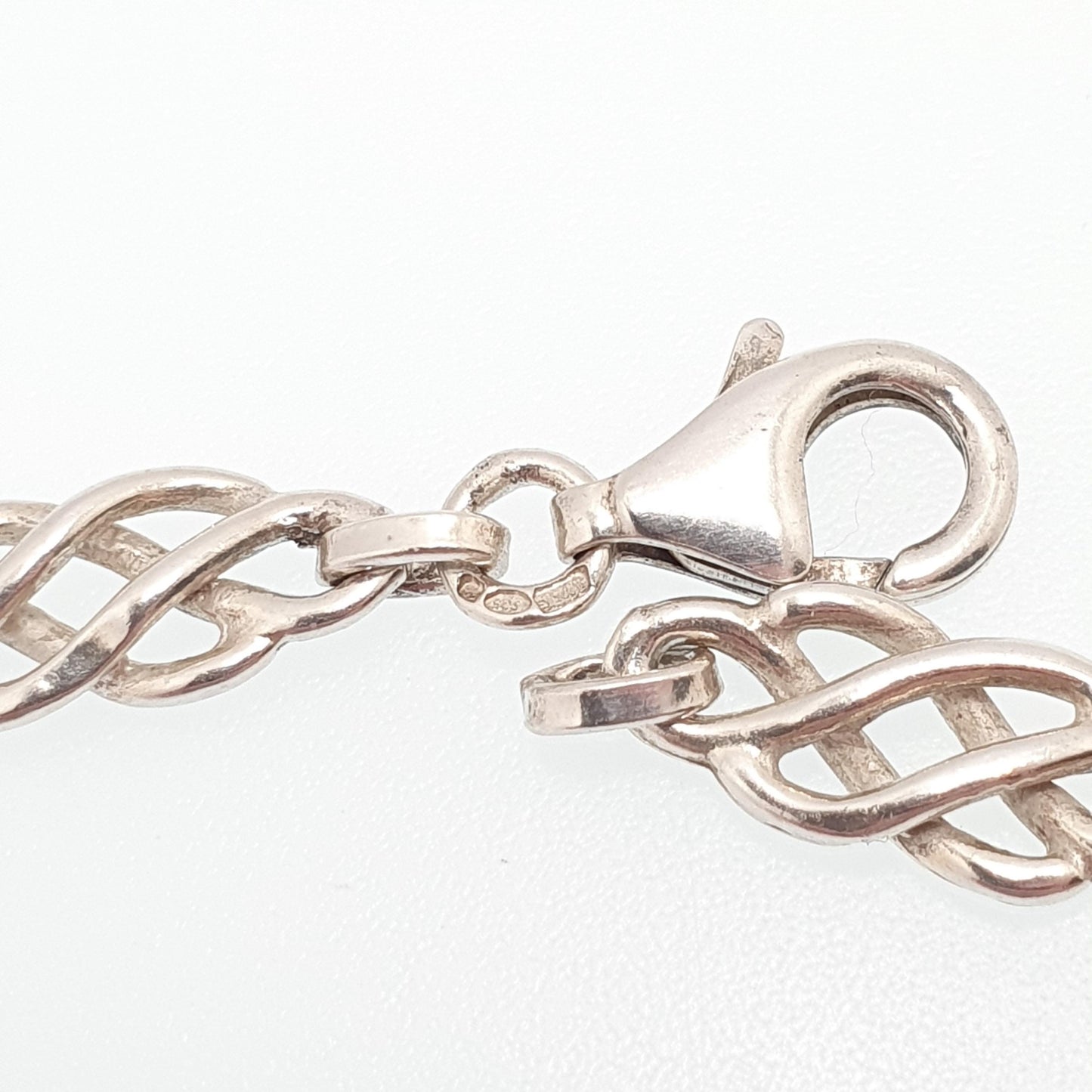 Vintage Sterling Silver Celtic Knot Chain Necklace Thick Heavy 45cm 17.7" 23.22g Solid 925 Womens Mens Jewelry Jewellery
