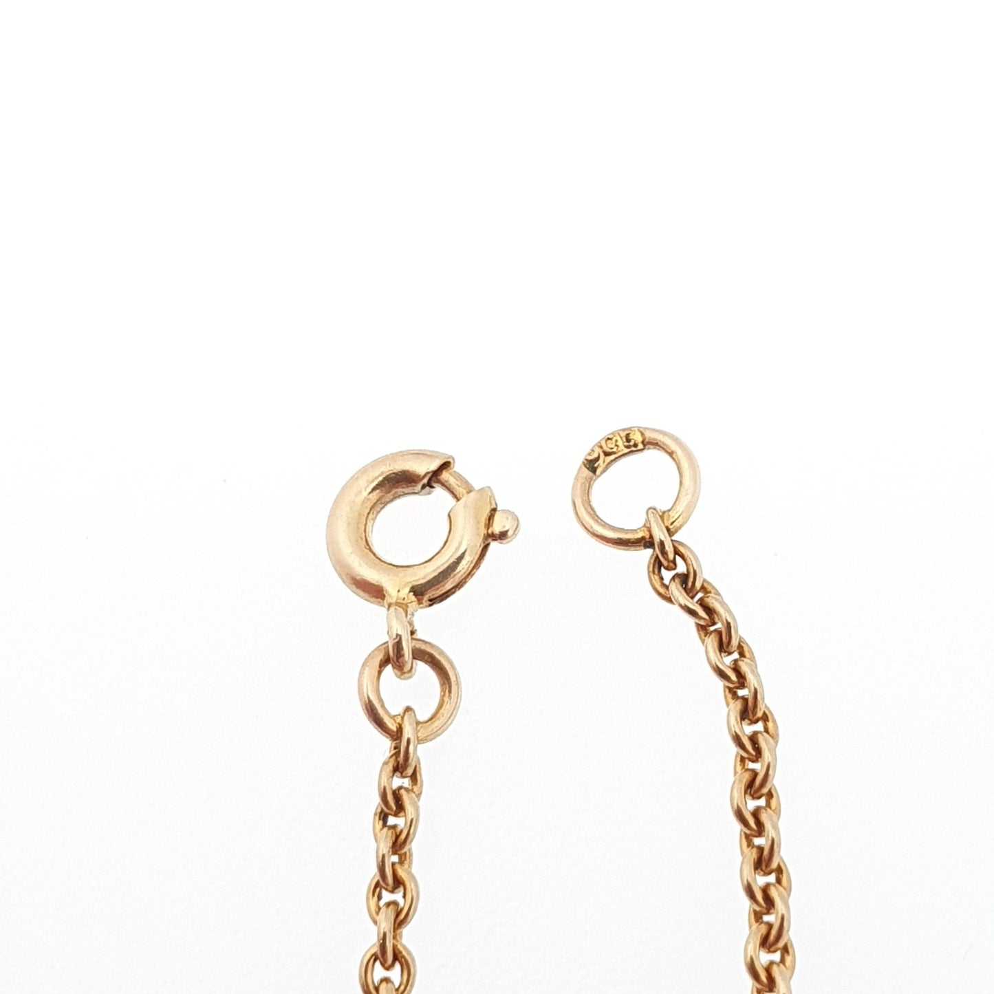 Antique 9ct 9k Gold Chain Necklace Victorian Cable Link Solid 9kt 42cm 16.5" 2.46g Trace Yellow Genuine Vintage Womens Jewelry
