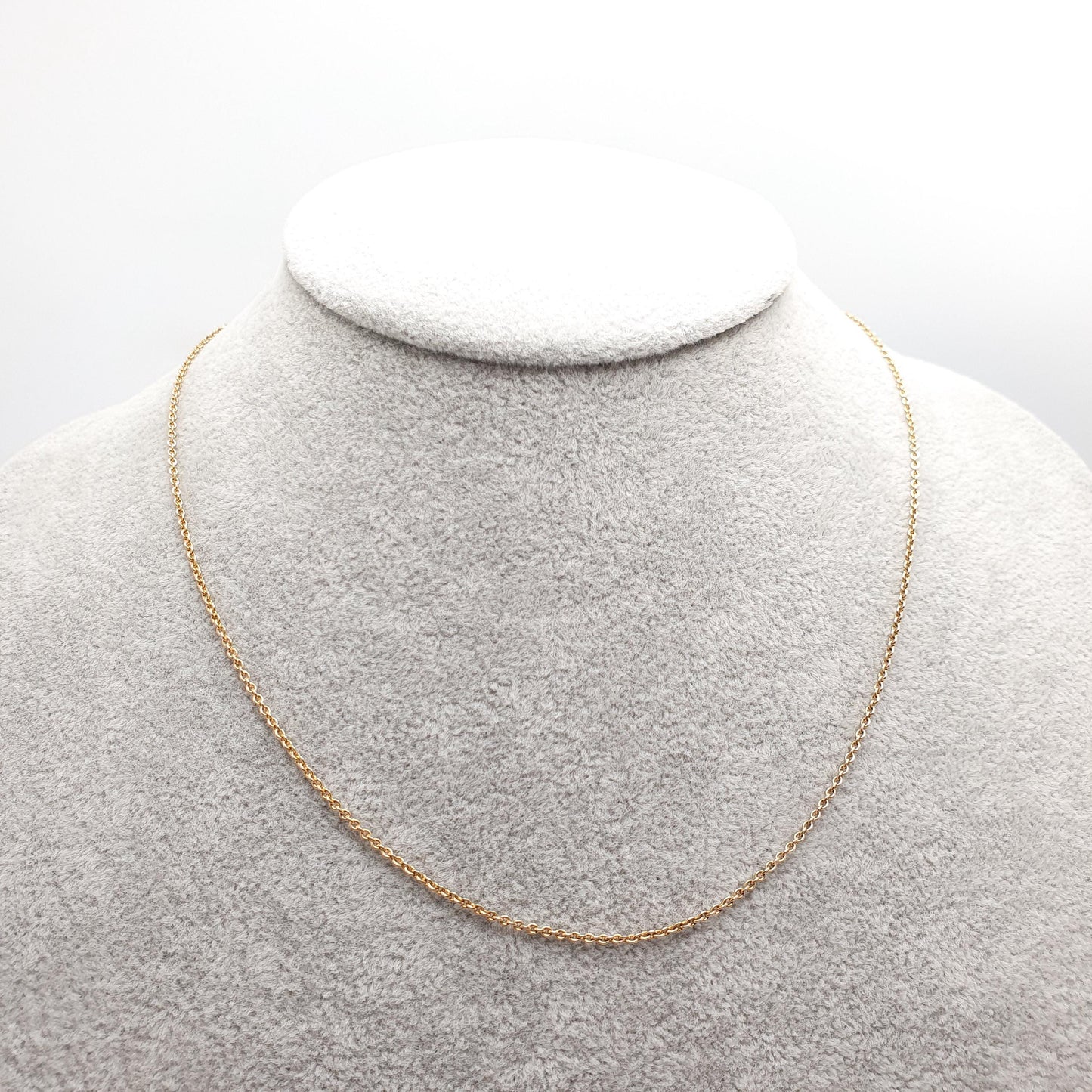 Antique 9ct 9k Gold Chain Necklace Victorian Cable Link Solid 9kt 42cm 16.5" 2.46g Trace Yellow Genuine Vintage Womens Jewelry