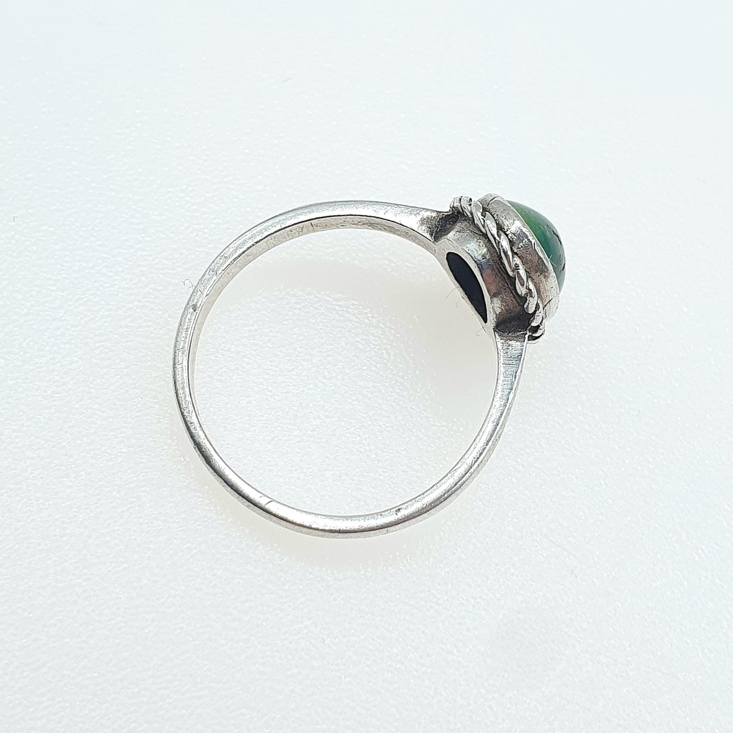 Old Vintage Solid Silver Turquoise Ring Natural Gemstone Matrix Cyan Womens Jewelry Retro Jewellery Boho