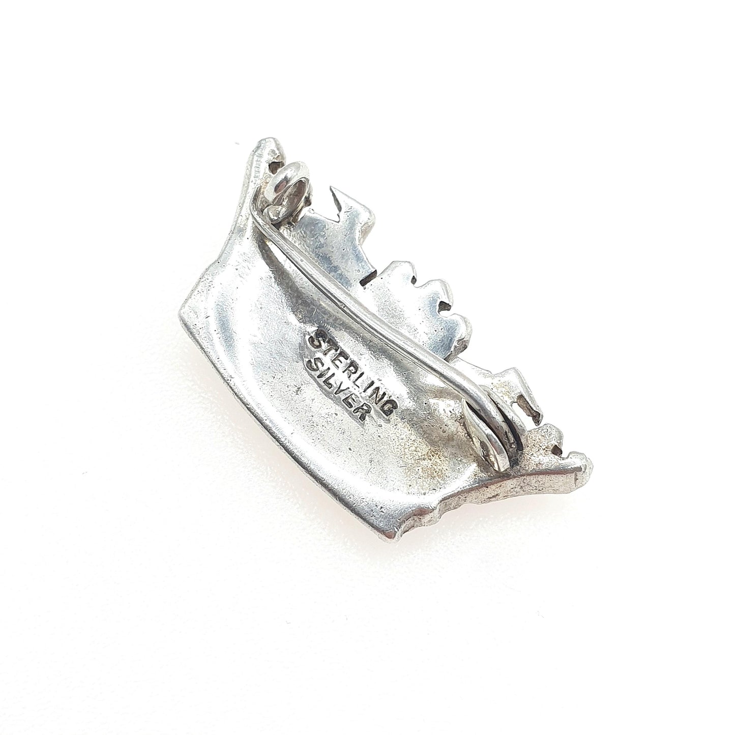 Antique Sterling Silver Crown Brooch Diamond Paste Art Deco Royal Royalty King Queen Mens Womens Jewelry Jewellery