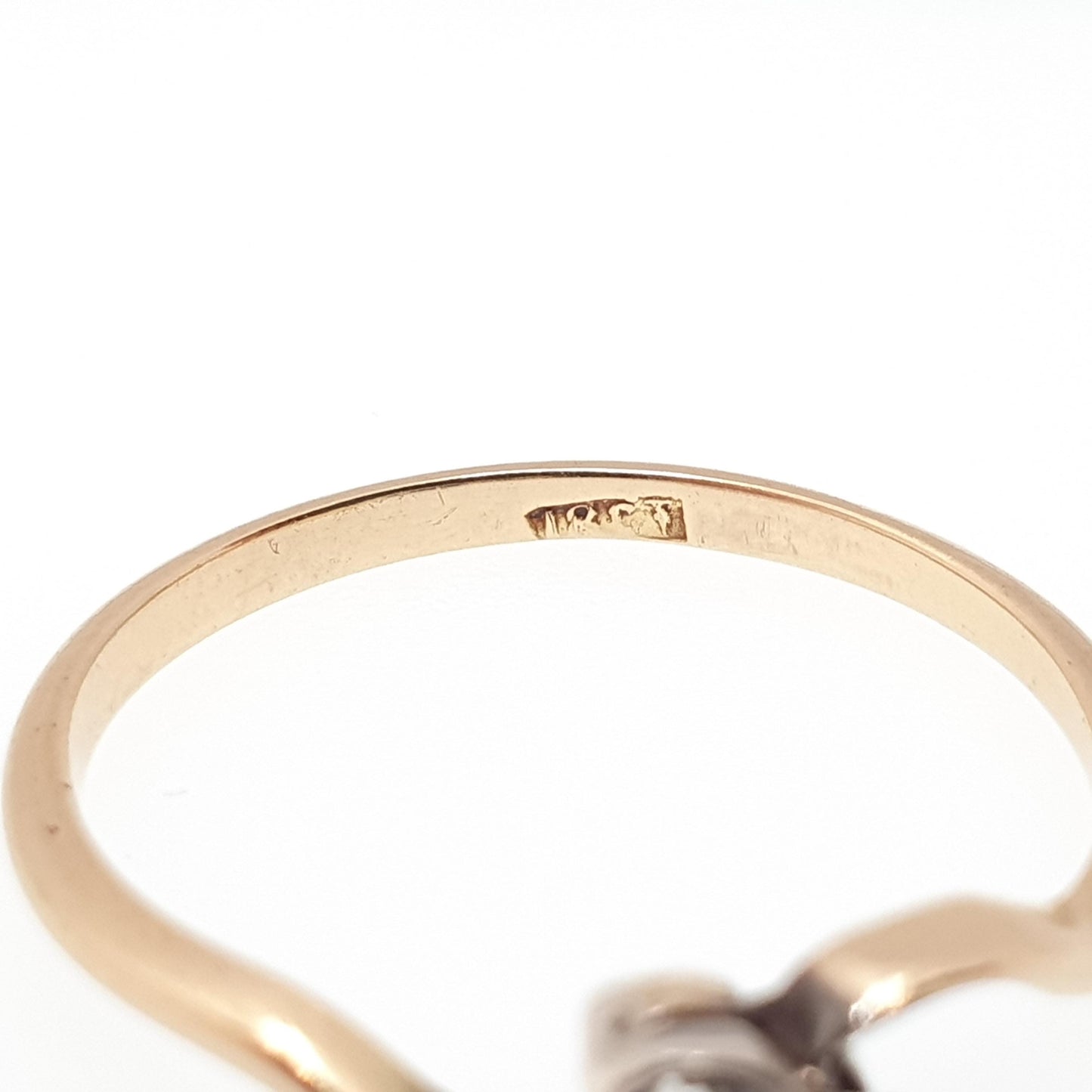 Antique 18k 18ct Gold Diamond Ring Toi Et Moi Old Cut Crossover Solid 750 Two Stone Wedding Vintage Jewelry Jewellery