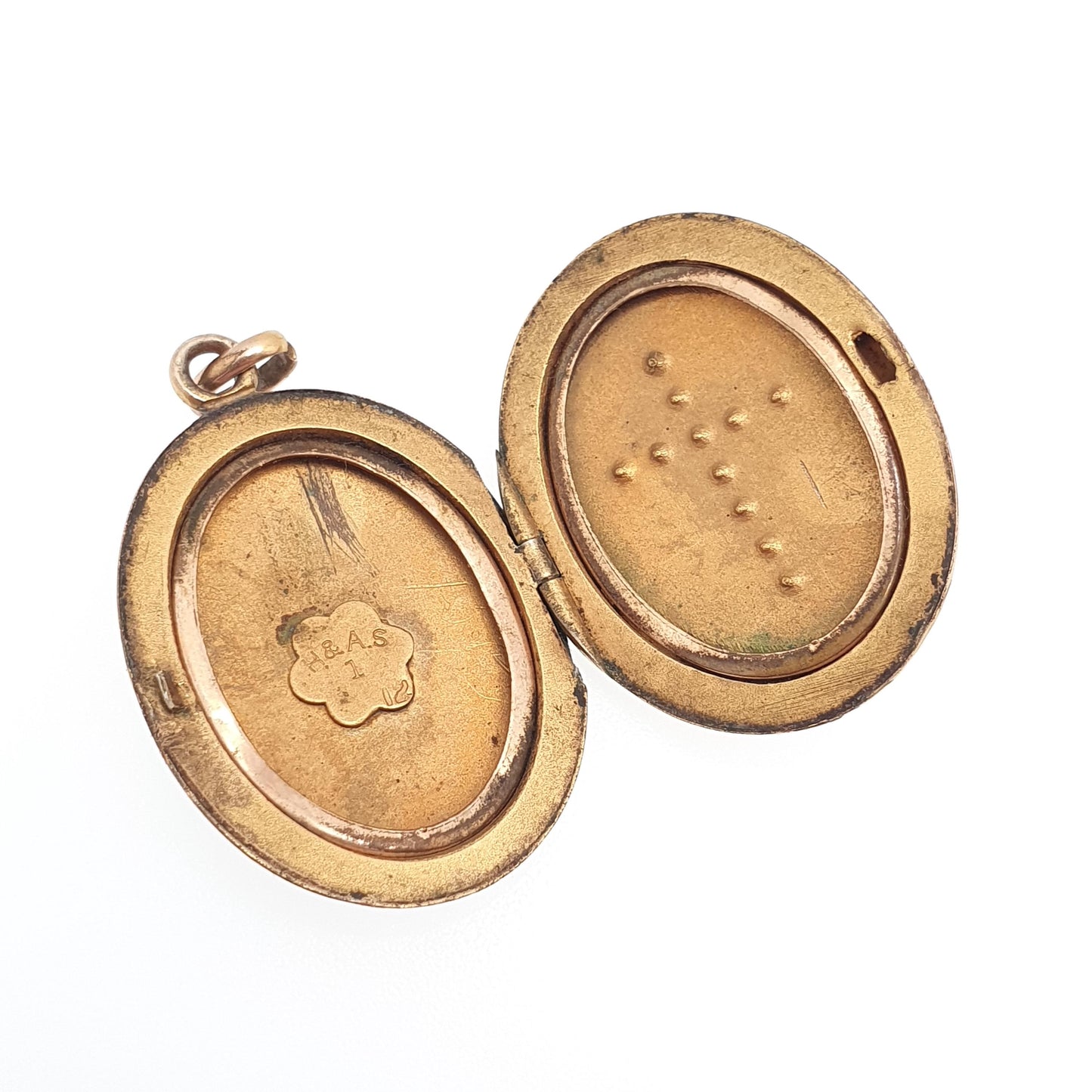 Antique 9ct Gold Cased Crucifix Paste Locket Necklace Pendant 9k Victorian Thick Rolled Gold Filled Cross Pastes Vintage Jewellery Jewelry