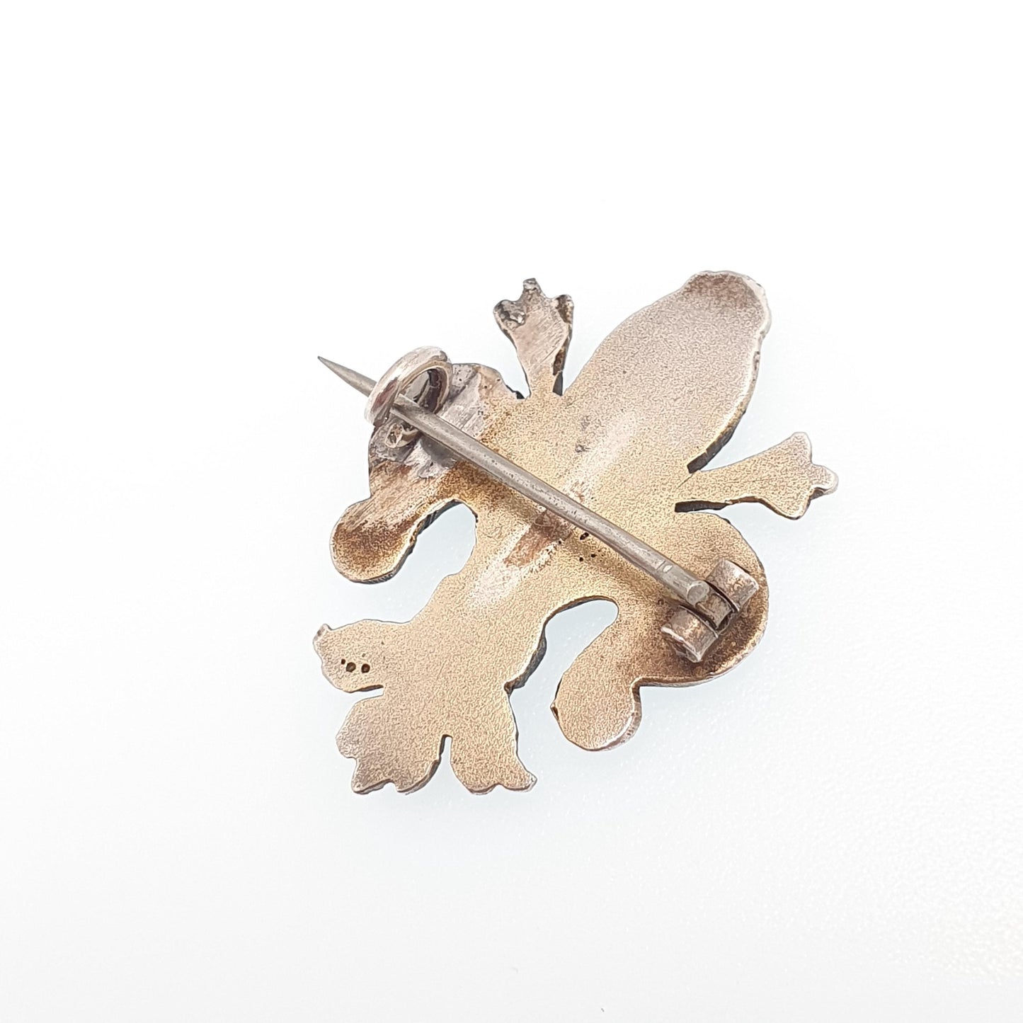 Antique Victorian Solid Silver Turquoise Brooch Fleur de Lis Lys French Lily Flower Natural Gemstone Womens Jewelry Jewellery Vintage