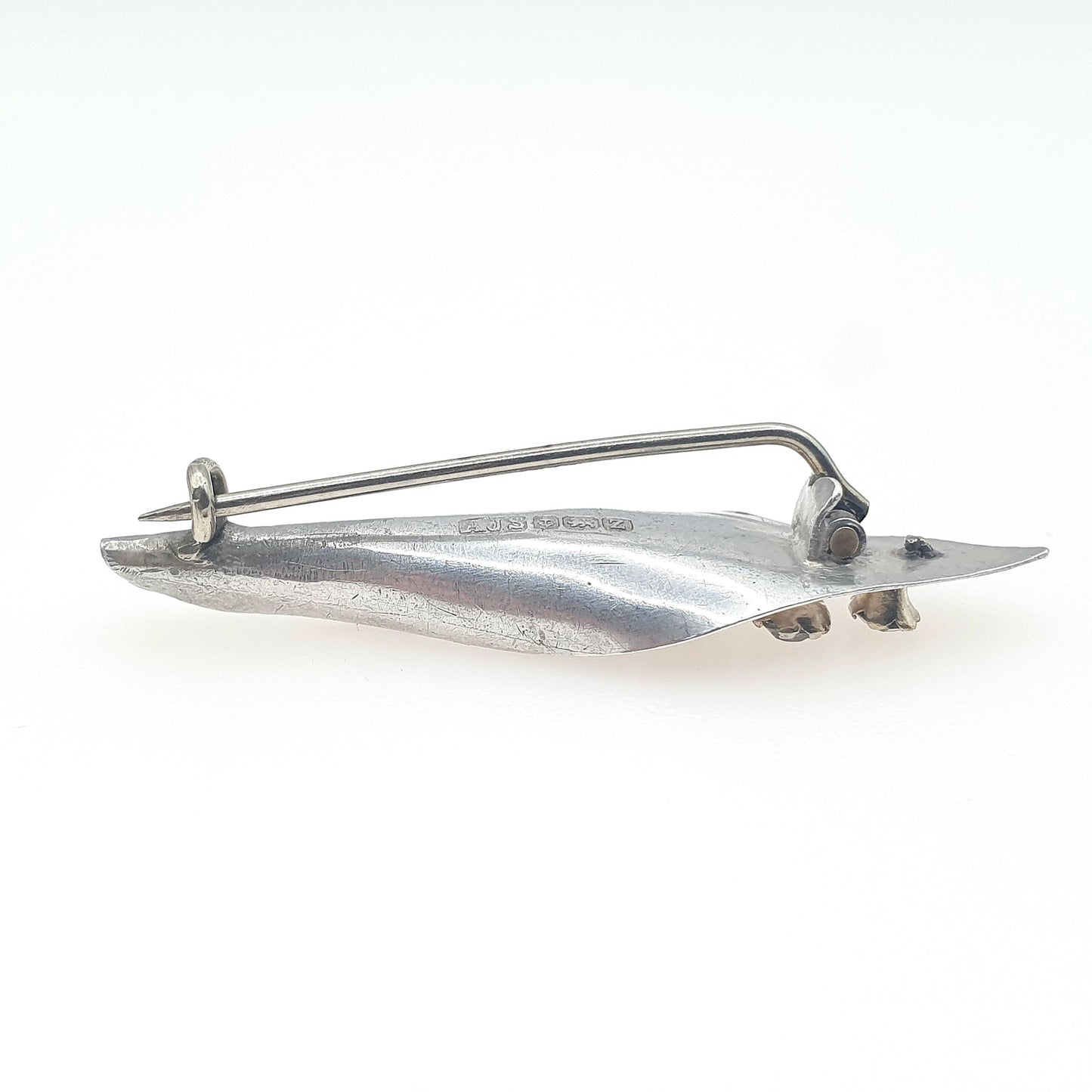 Antique Sterling Silver Diamond Paste Flower Brooch Floral Lily Shape Vintage Womens Unisex Jewelry Jewellery