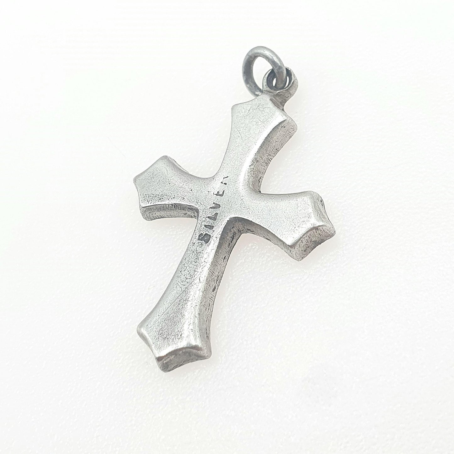 Antique Solid Silver Diamond Paste Crucifix Pendant Charm Cross Necklace Unisex Women Mens Jewelry Jewellery
