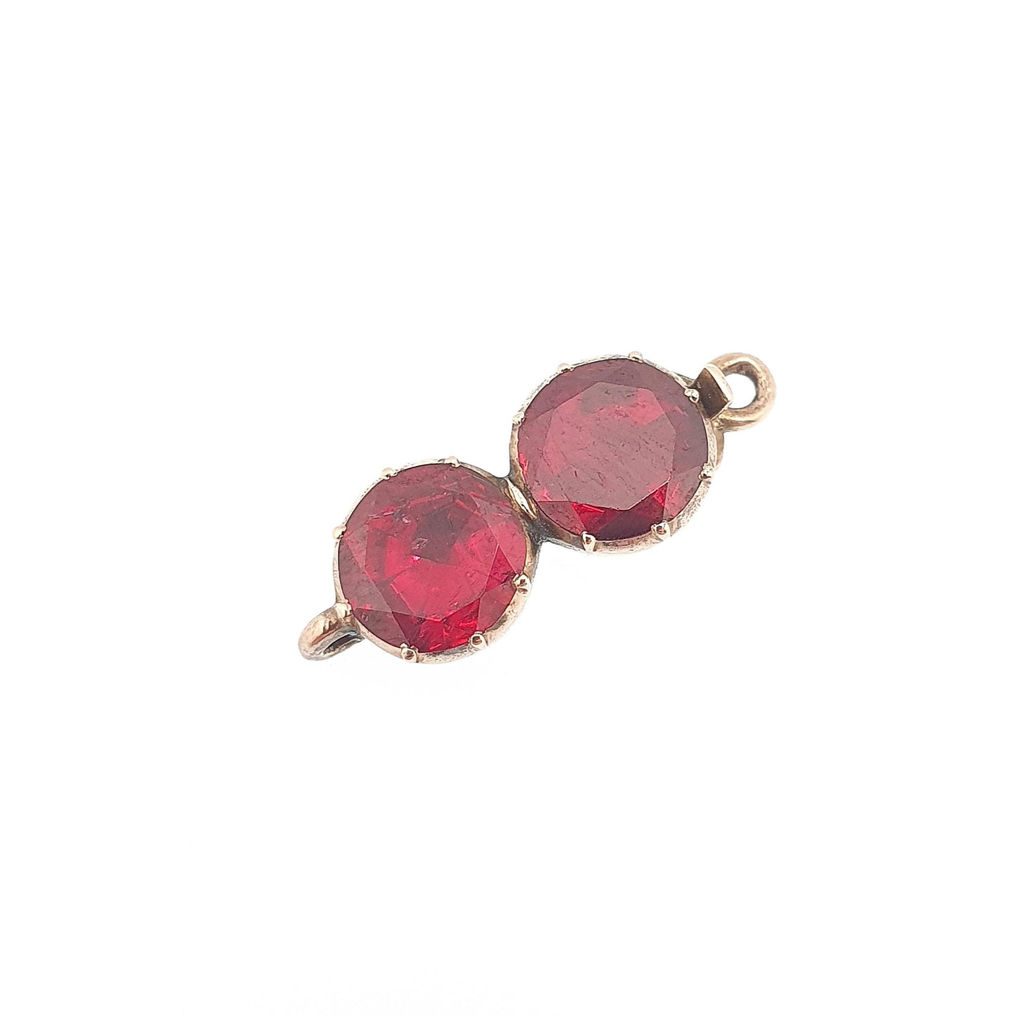 Antique Georgian Solid Gold Garnet Necklace Bracelet Clasp 9ct 9k Foiled Natural Gemstones Round Cut Single Jewelry Jewellery