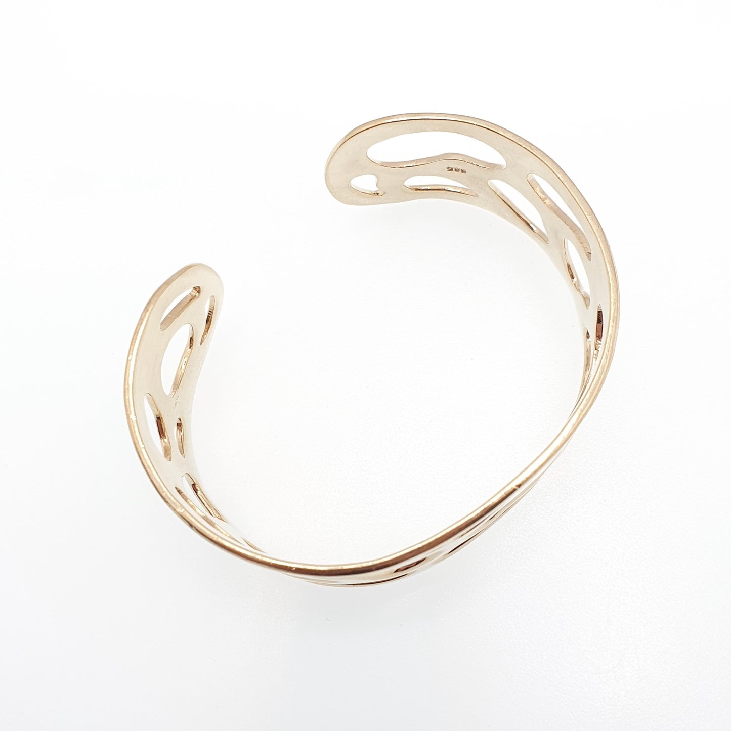 Vintage Gold on Sterling Silver Cuff Bangle Bracelet Leopard Spots Gold Gilt Solid 925 40.85g Chunky Womens Jewelry Jewellery