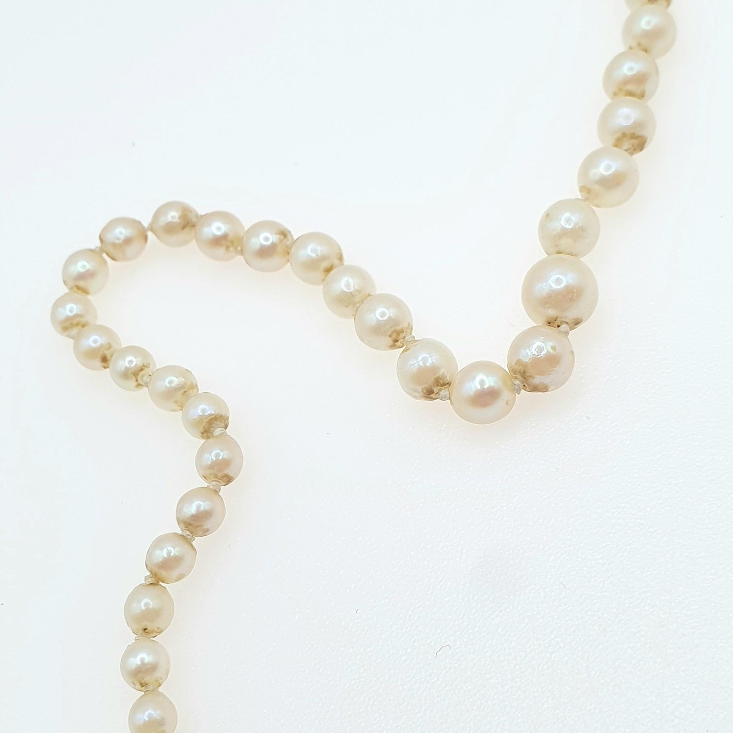 Vintage Sterling Silver Cultured Pearl Necklace Genuine Pearls Choker 10.55g 39cm 15.3” Womens Mens Jewellery Jewelry
