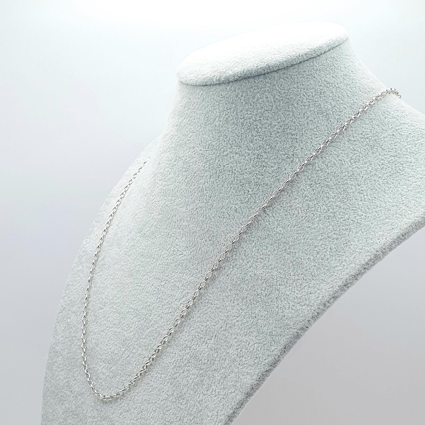 Vintage Sterling Silver Belcher Link Chain Necklace Oval Links Long 6.34g 62cm Womens Men’s Unisex Jewellery Jewelry