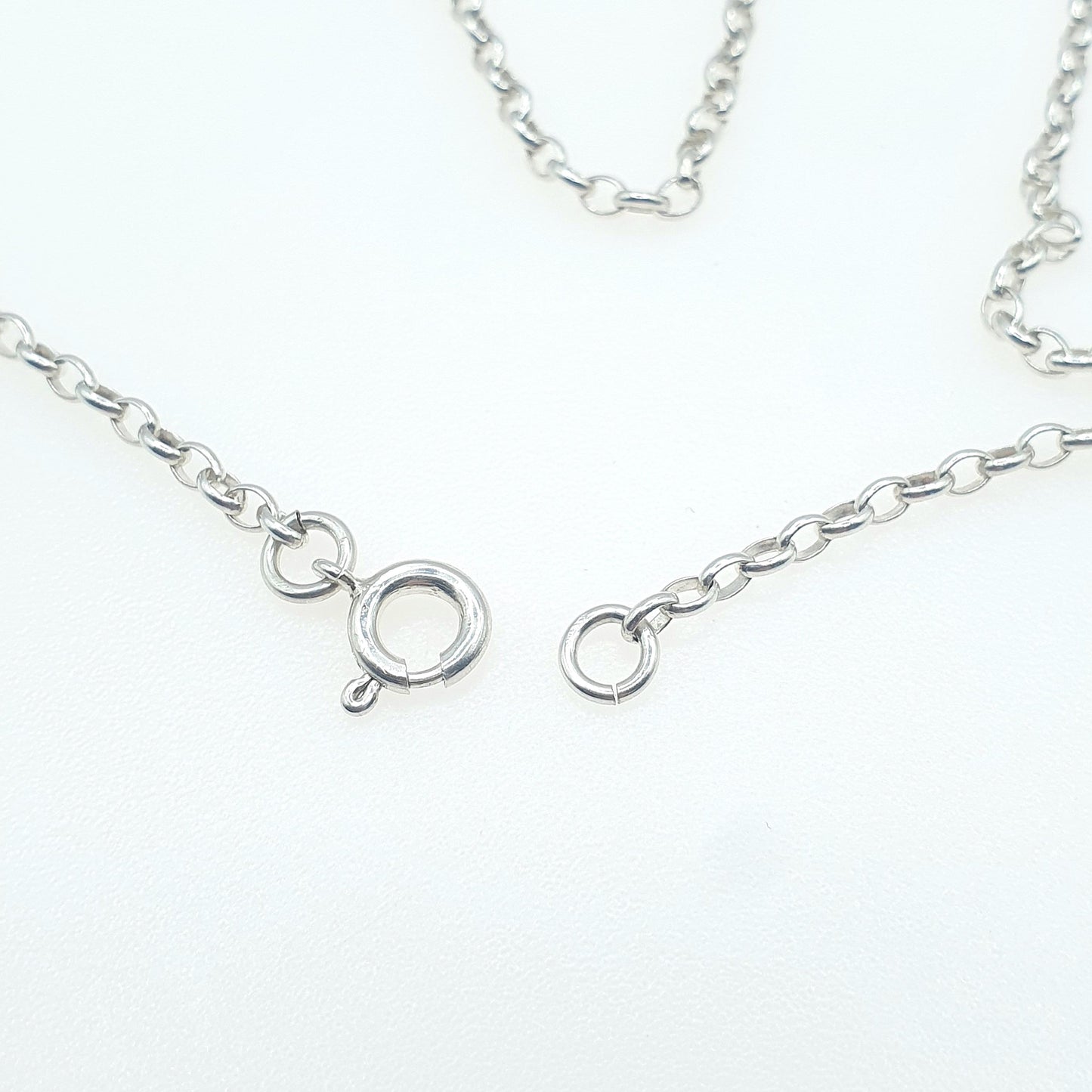 Vintage Sterling Silver Belcher Link Chain Necklace Oval Links Long 6.34g 62cm Womens Men’s Unisex Jewellery Jewelry