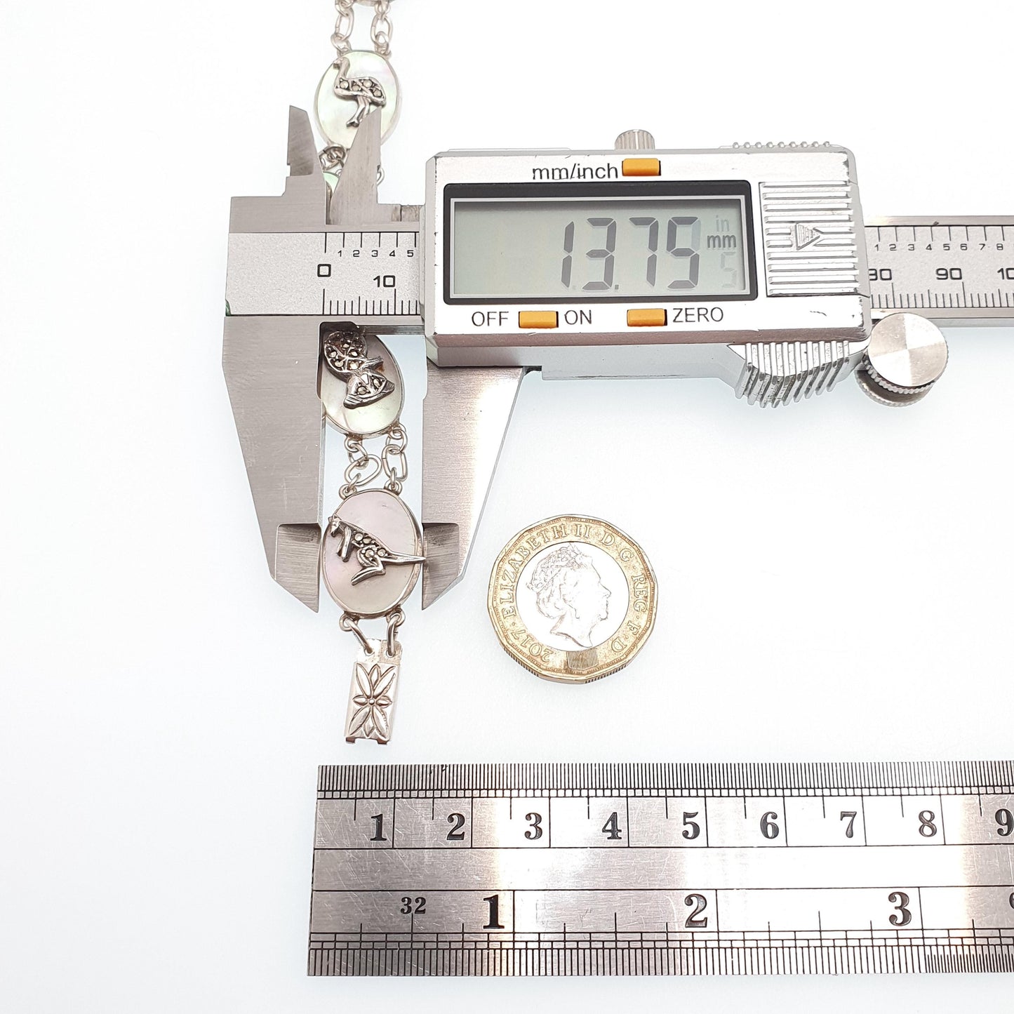 Antique Australian Sterling Silver Marcasite Bracelet Kangaroo Boomerang Emu Australia Art Deco Mother of Pearl 1920s Jewelry Jewellery