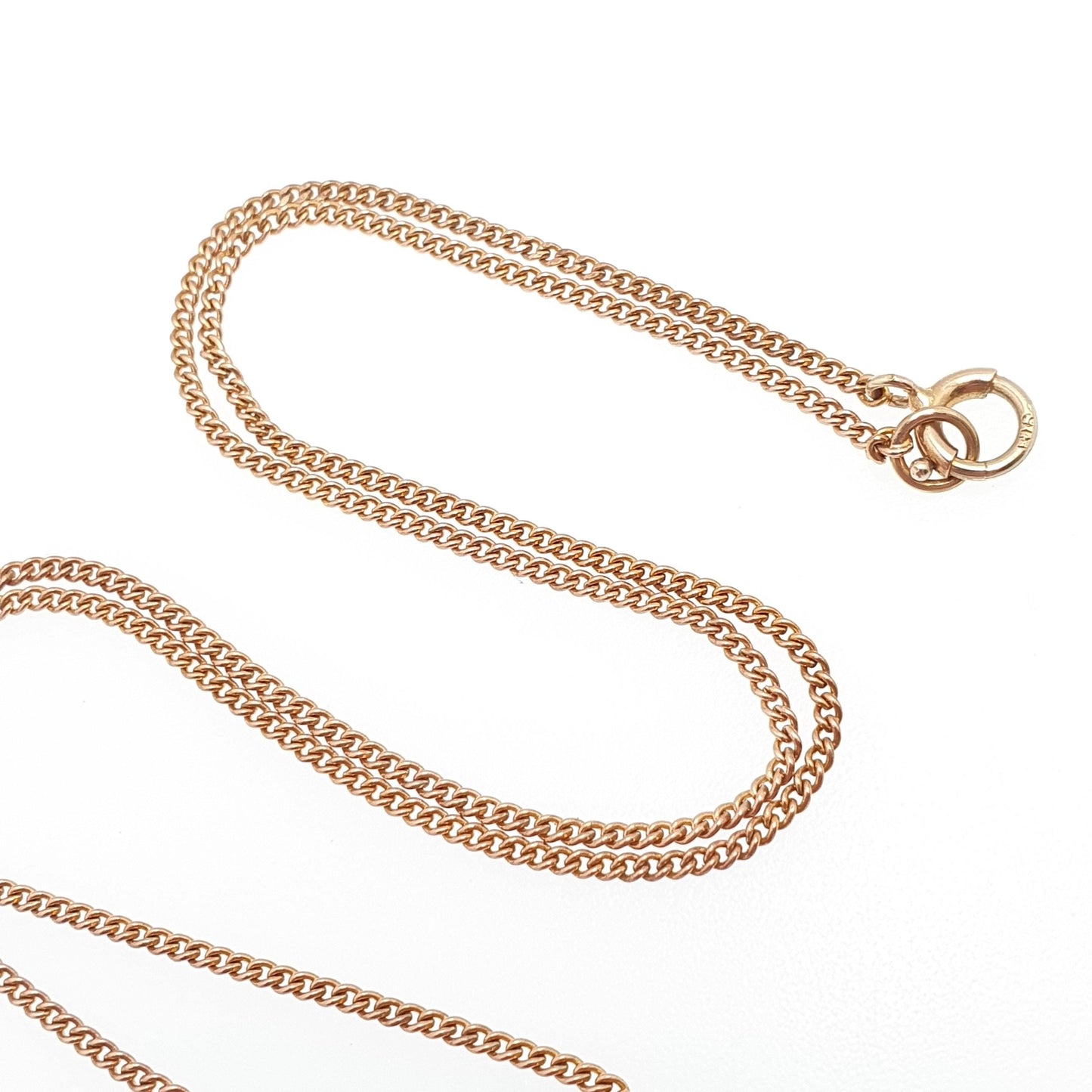 Antique 9ct 9k Rose Gold Chain Necklace Curb Link Victorian 40cm 15.7" 2.23g Solid 9 Carat 9k Vintage Womens Jewelry Jewelry